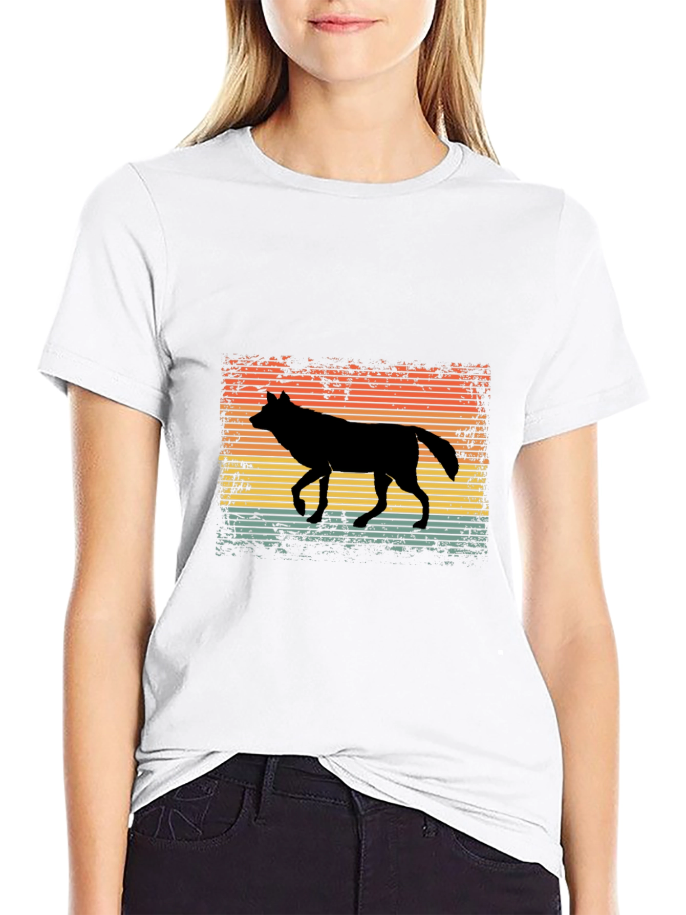 Retro Wolf Silhouette T-Shirt