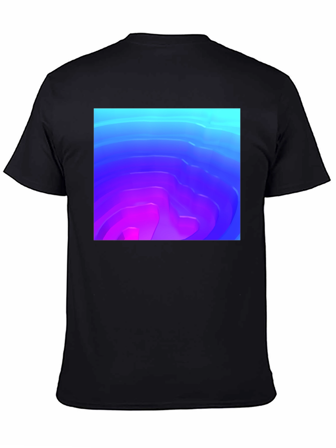 Abstract Gradient Graphic Black T-Shirt