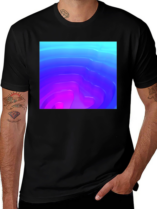 Abstract Gradient Graphic Black T-Shirt