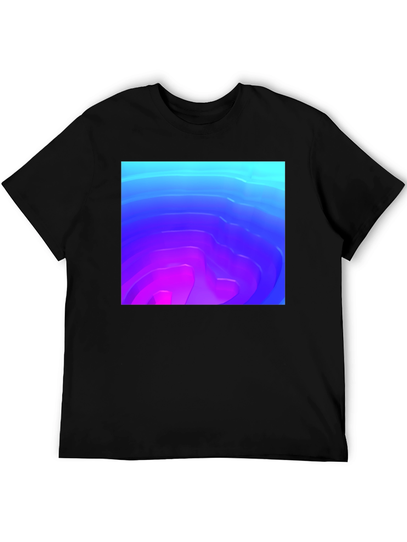 Abstract Gradient Graphic Black T-Shirt