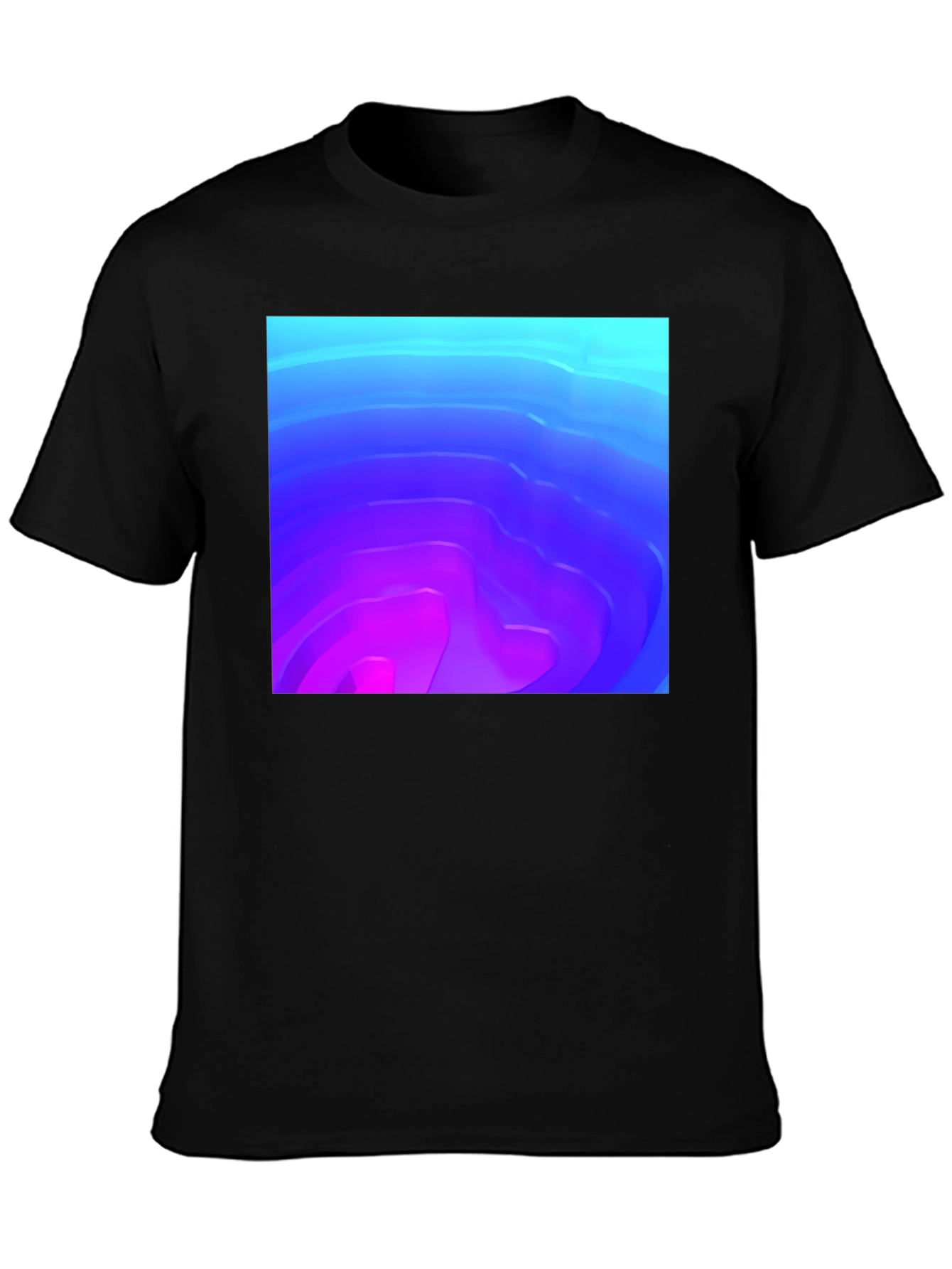 Abstract Gradient Graphic Black T-Shirt
