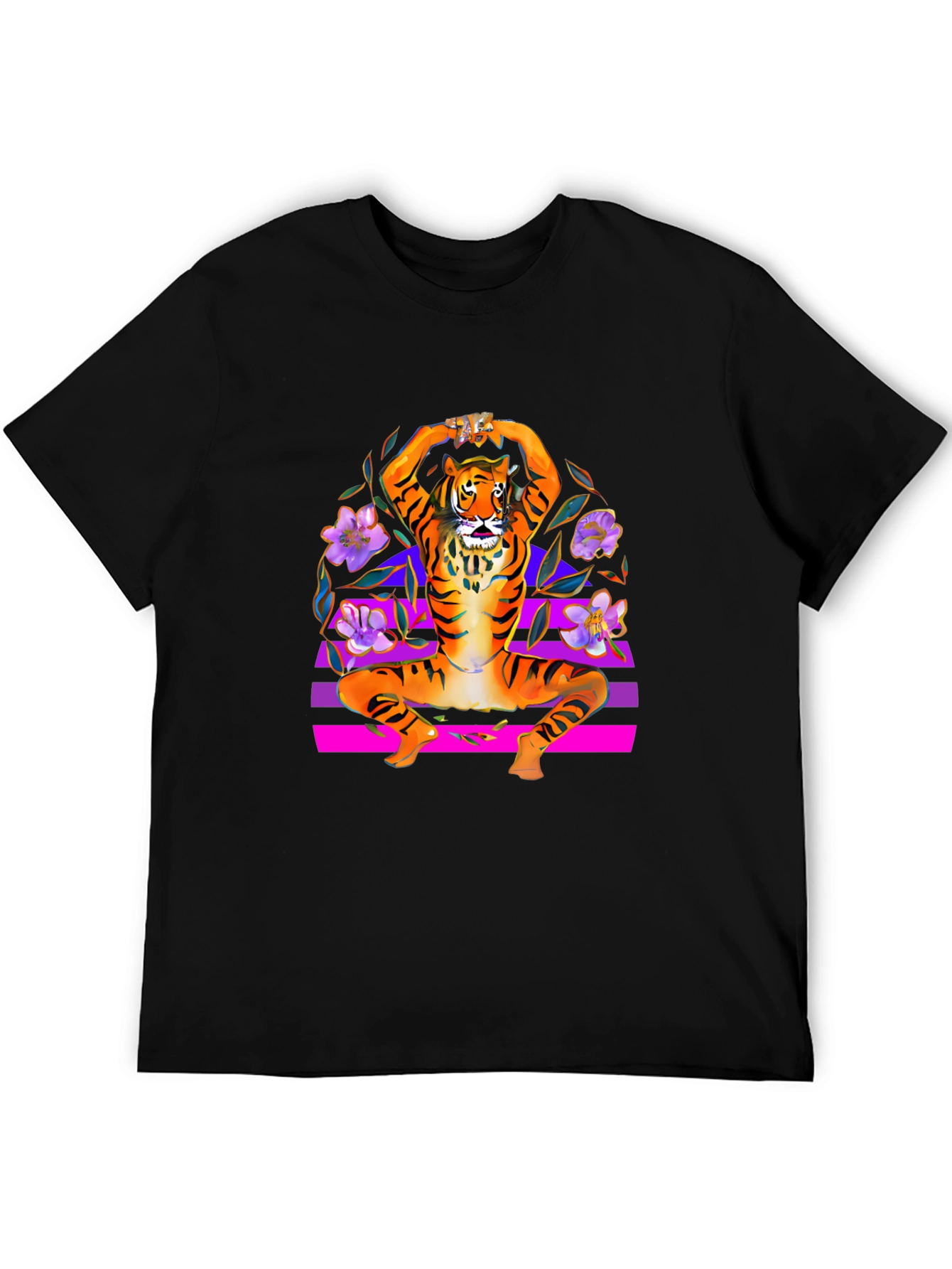 Tiger Pose Black T-Shirt