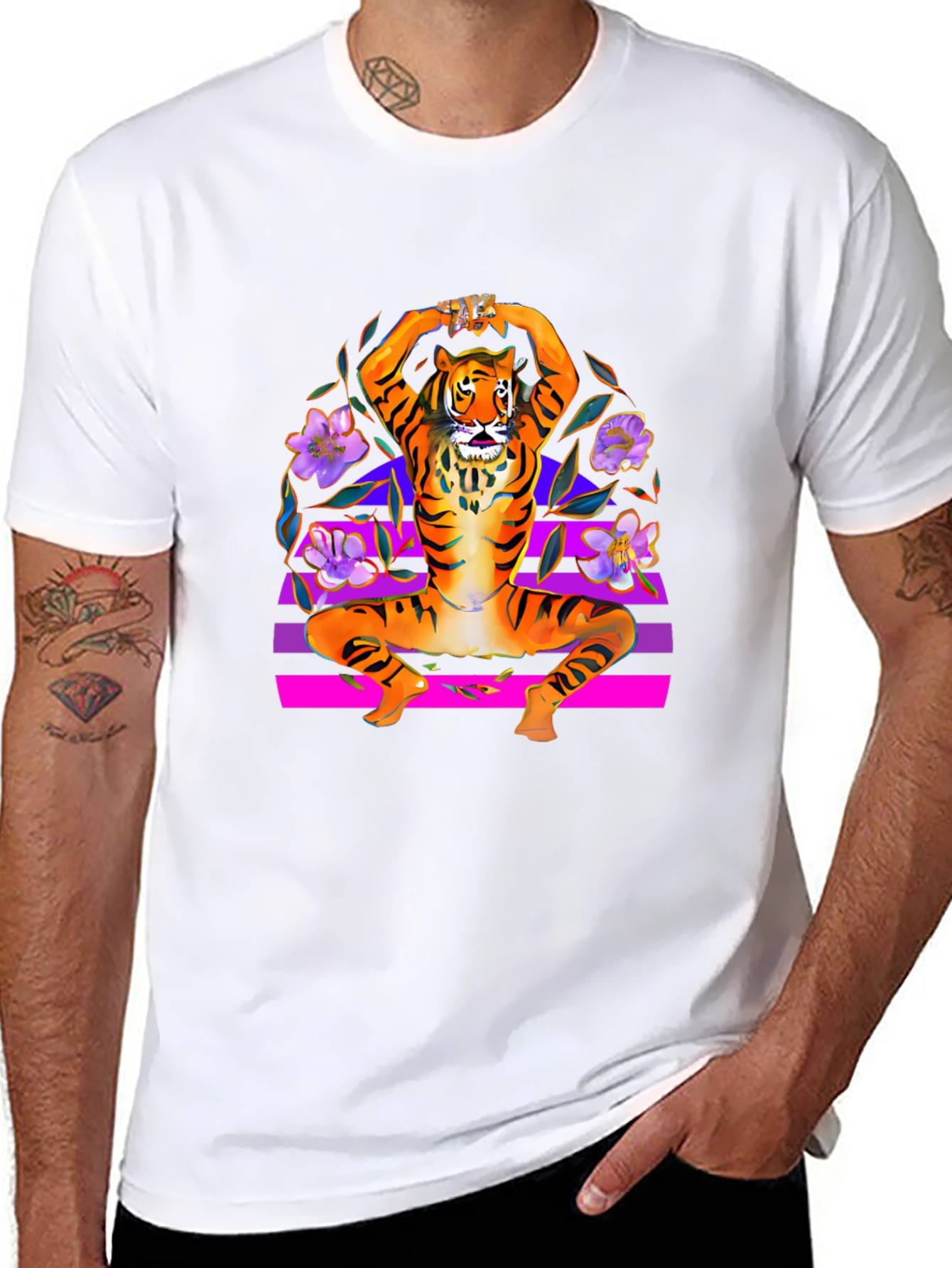 Tiger Pose Black T-Shirt