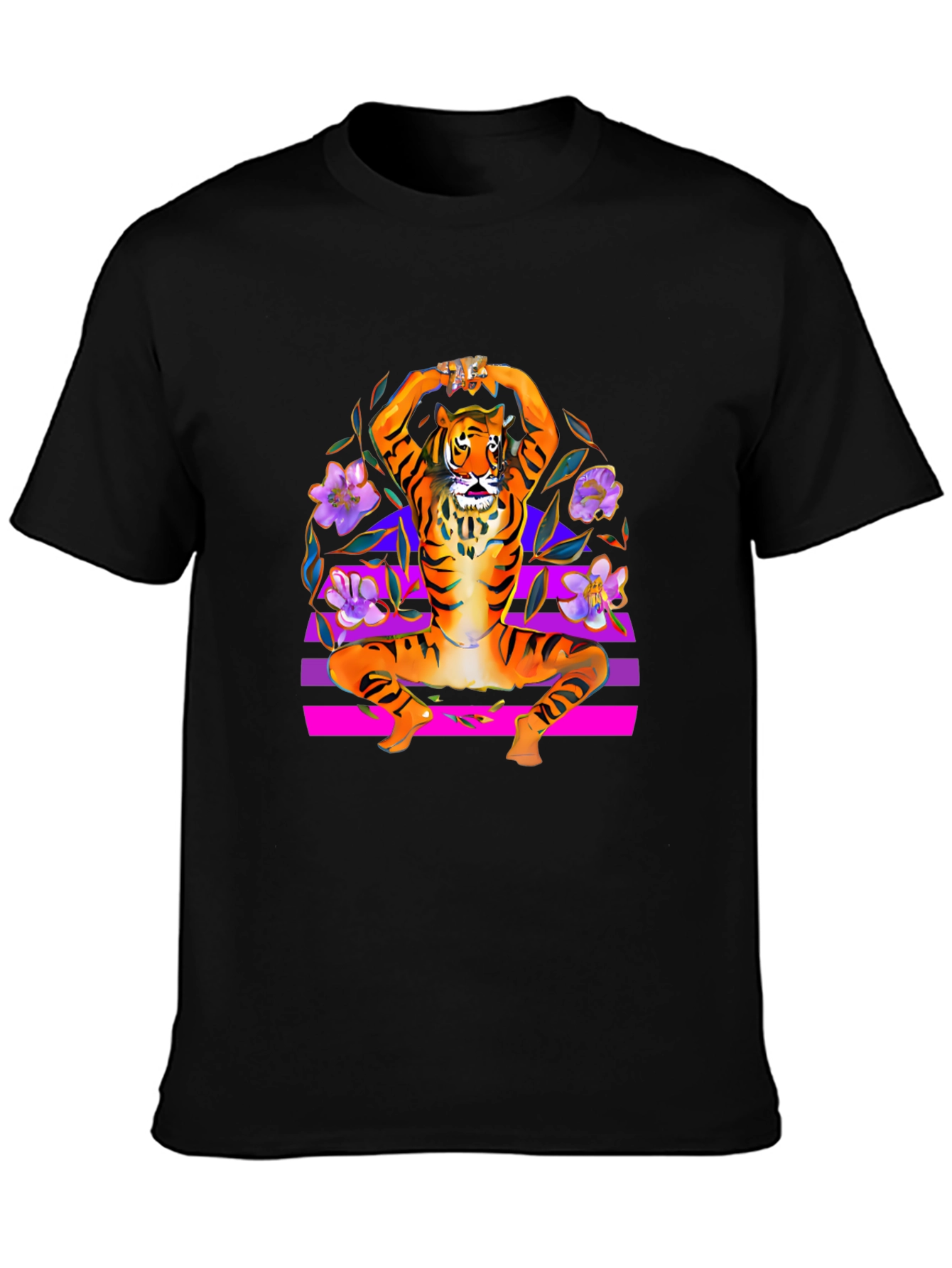 Tiger Pose Black T-Shirt