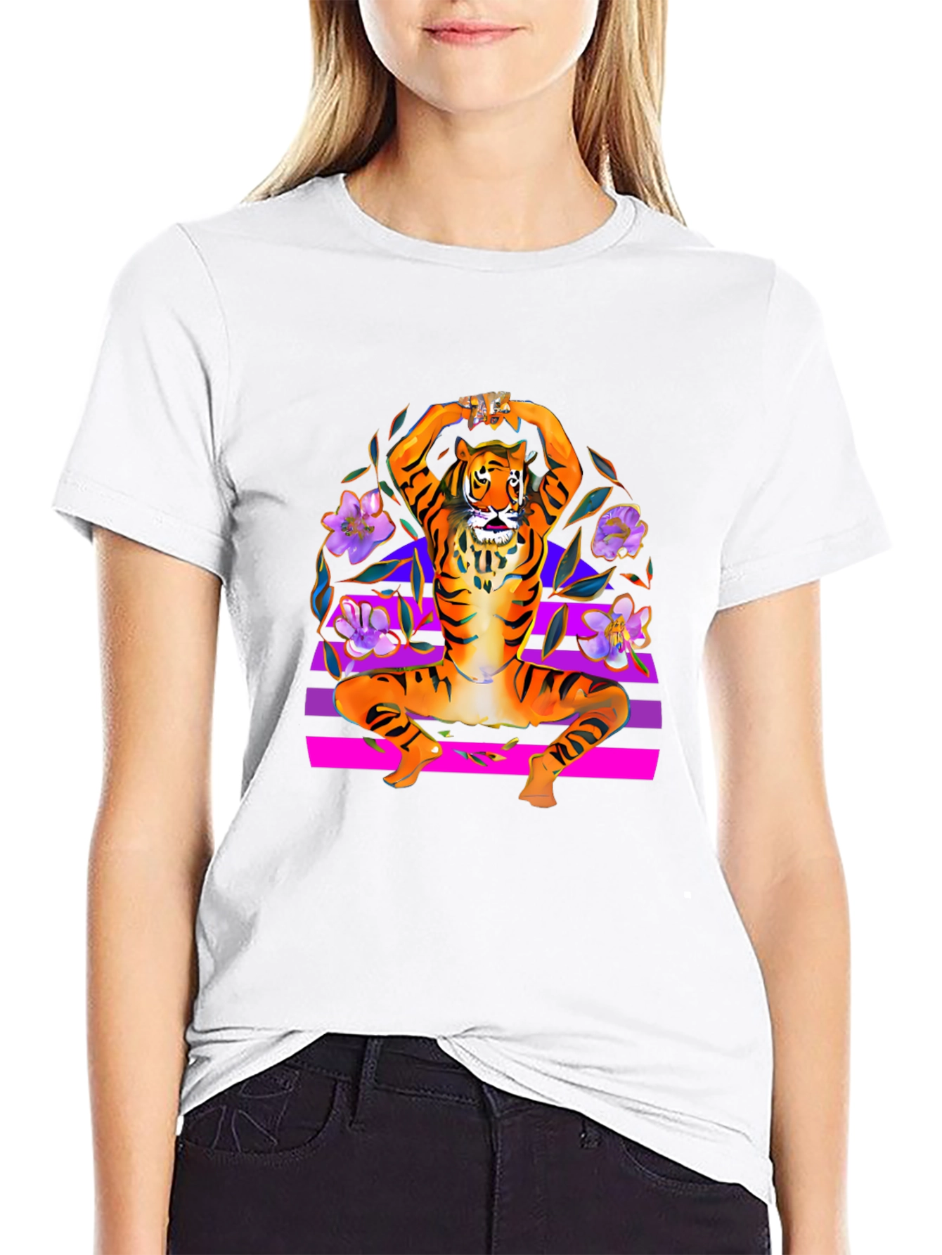 Tiger Pose Black T-Shirt