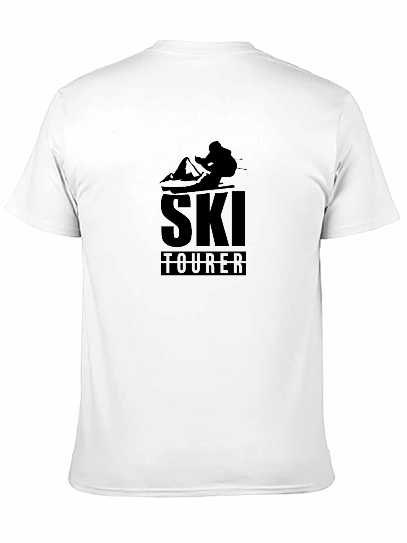 Ski Tourer Graphic Tee - Black Cotton T-Shirt