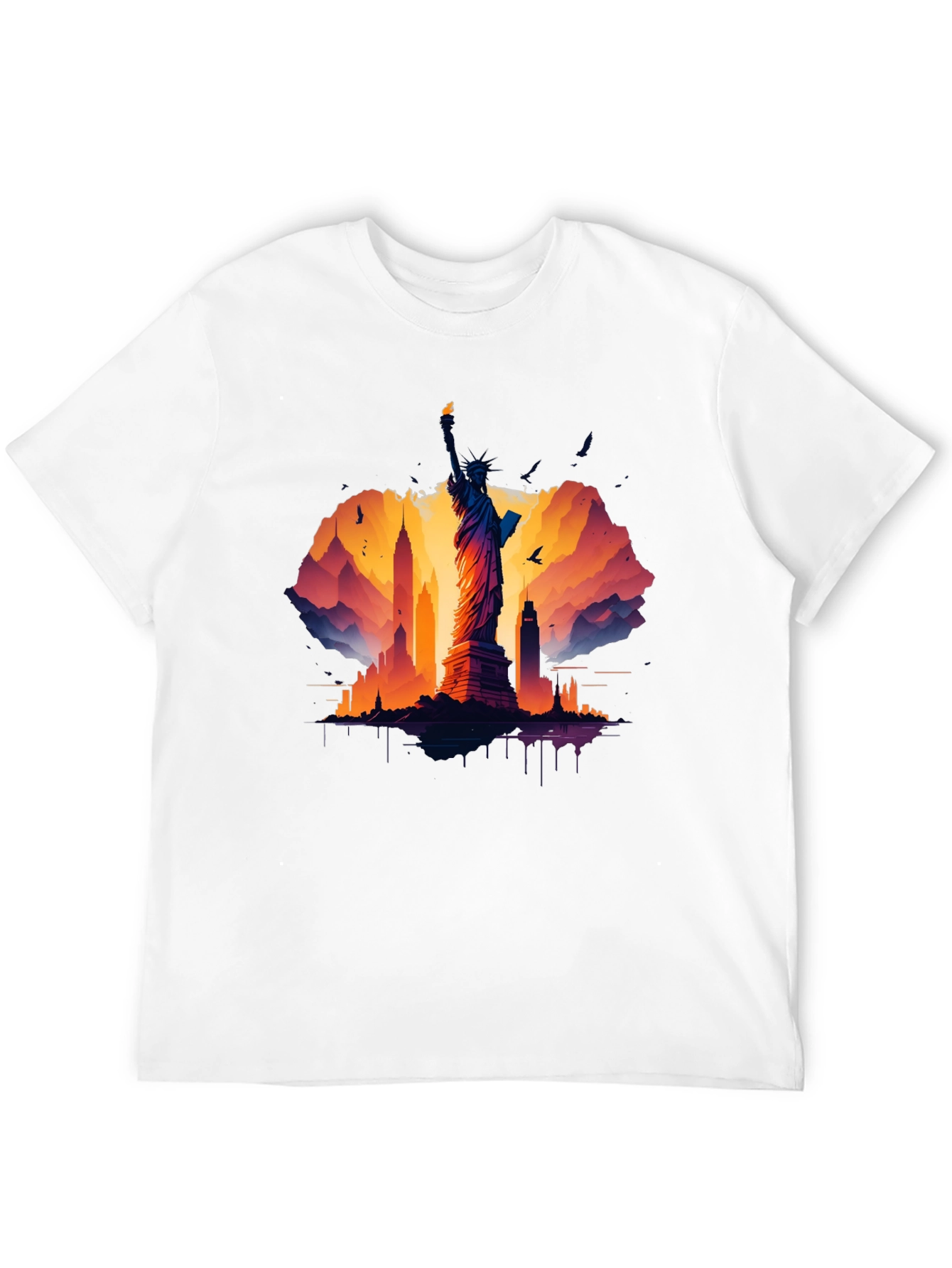Statue of Liberty Graphic Tee - NYC Skyline T-Shirt