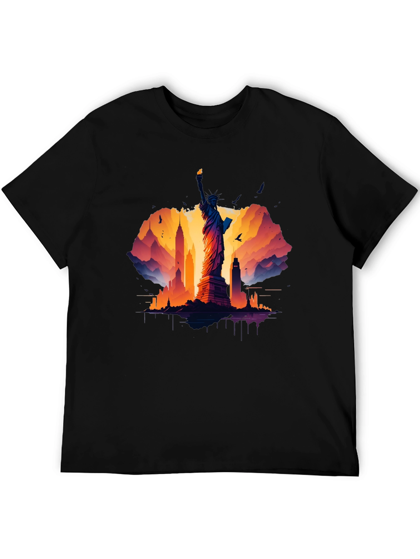 Statue of Liberty Graphic Tee - NYC Skyline T-Shirt