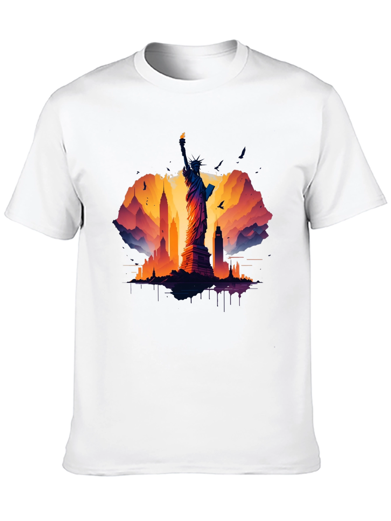 Statue of Liberty Graphic Tee - NYC Skyline T-Shirt