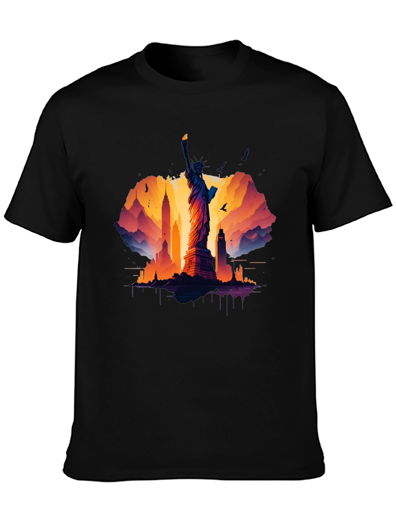 Statue of Liberty Graphic Tee - NYC Skyline T-Shirt