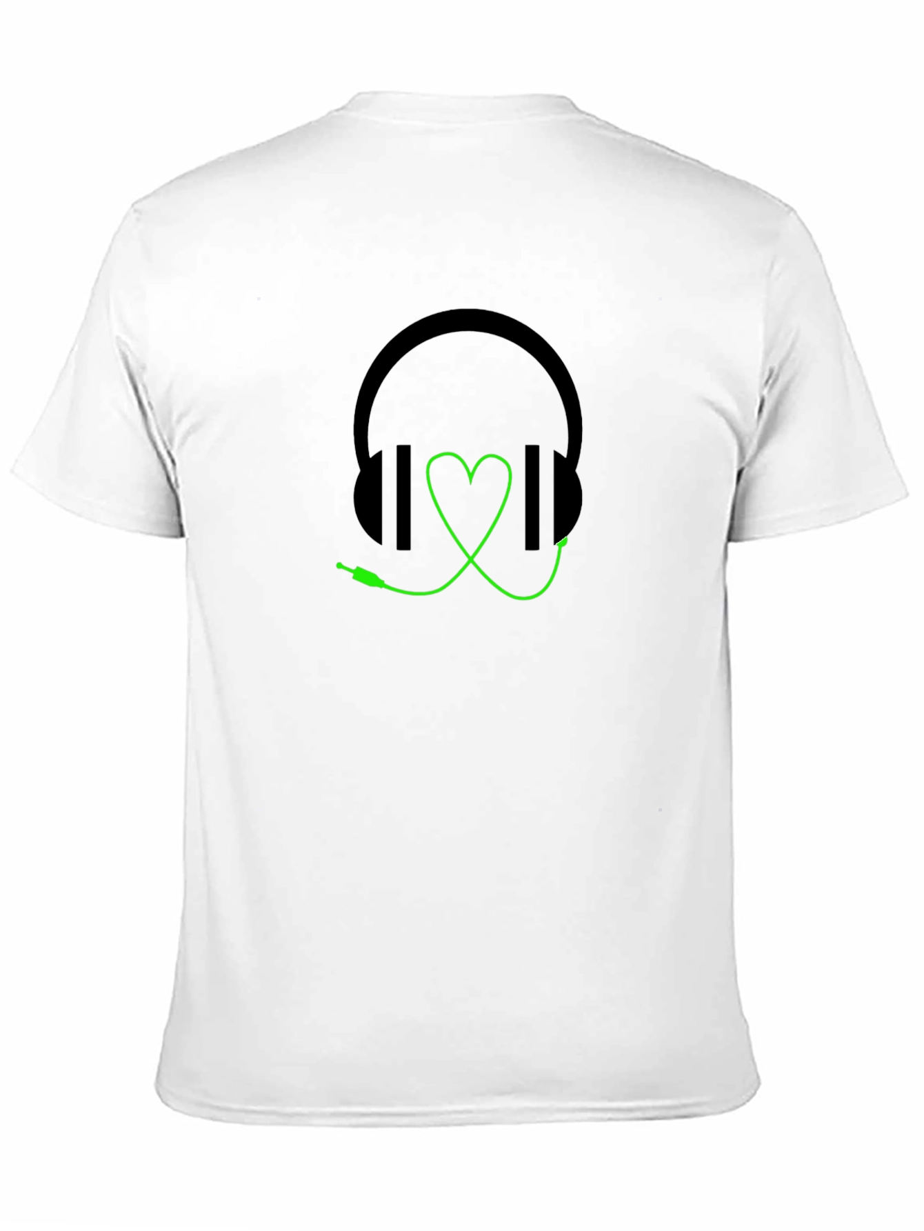 Headphones Heartbeat Graphic Tee - Black