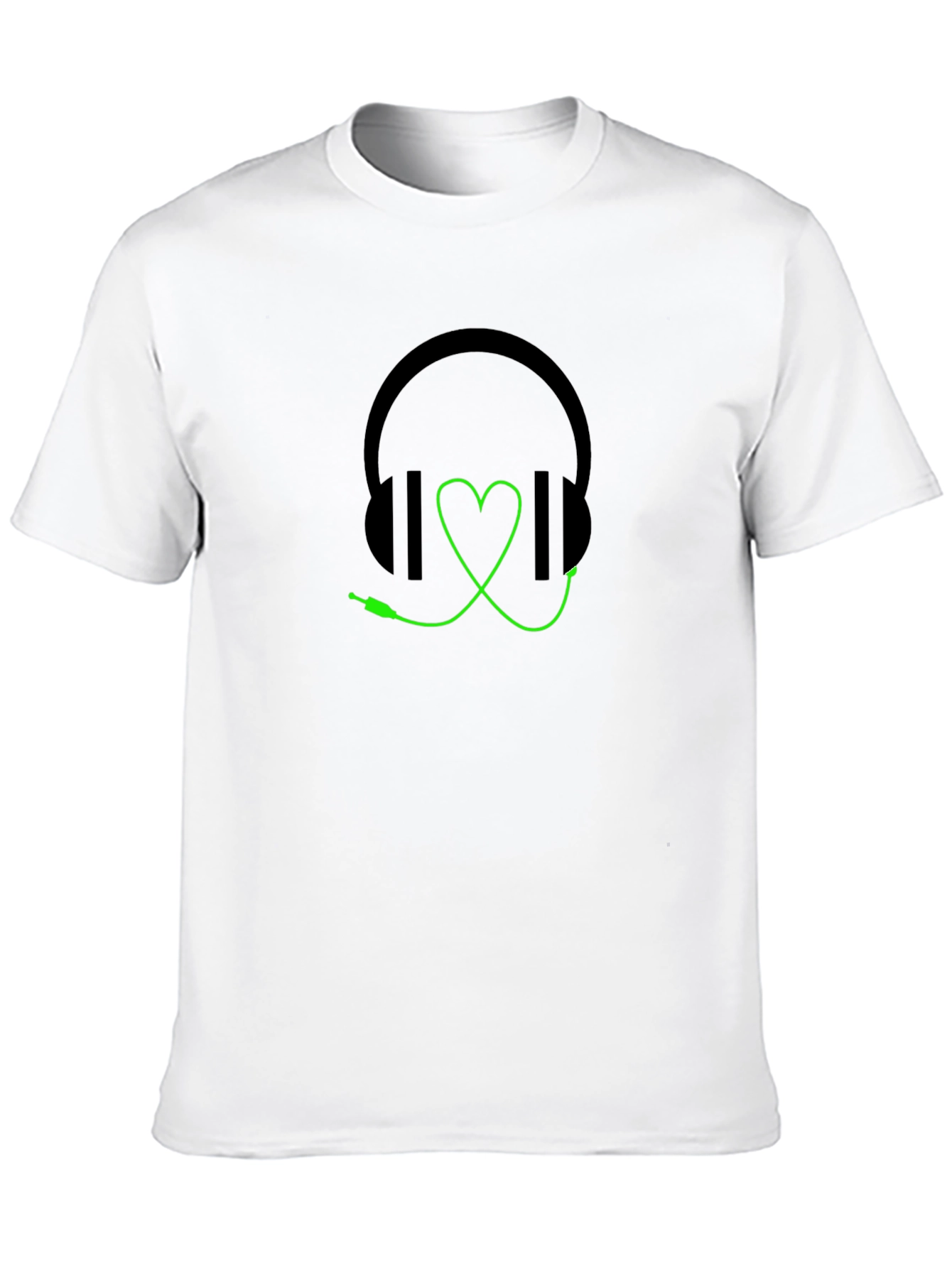 Headphones Heartbeat Graphic Tee - Black