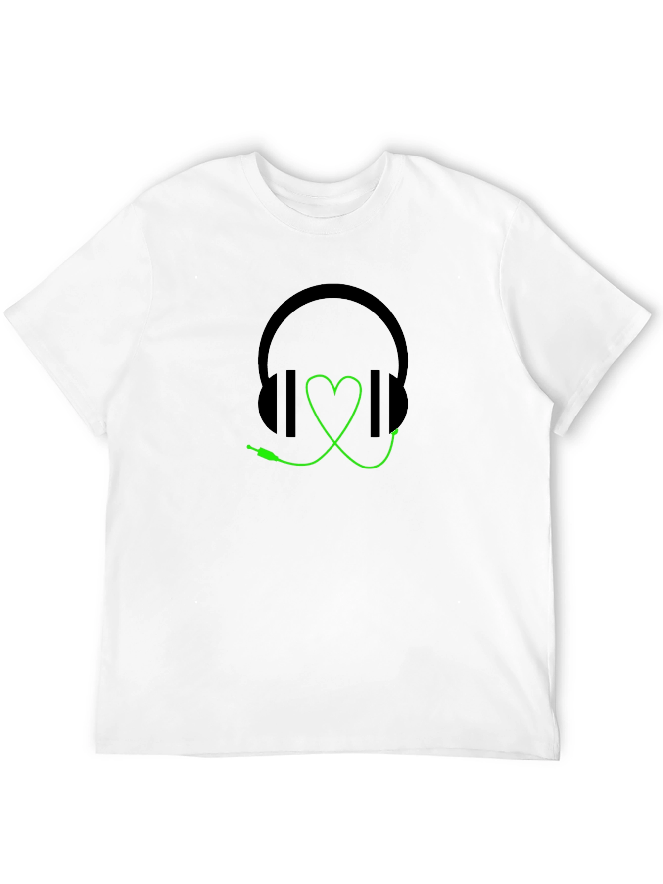 Headphones Heartbeat Graphic Tee - Black
