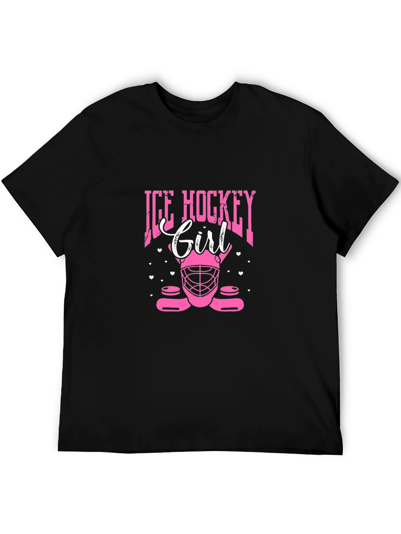 Ice Hockey Girl Black T-Shirt