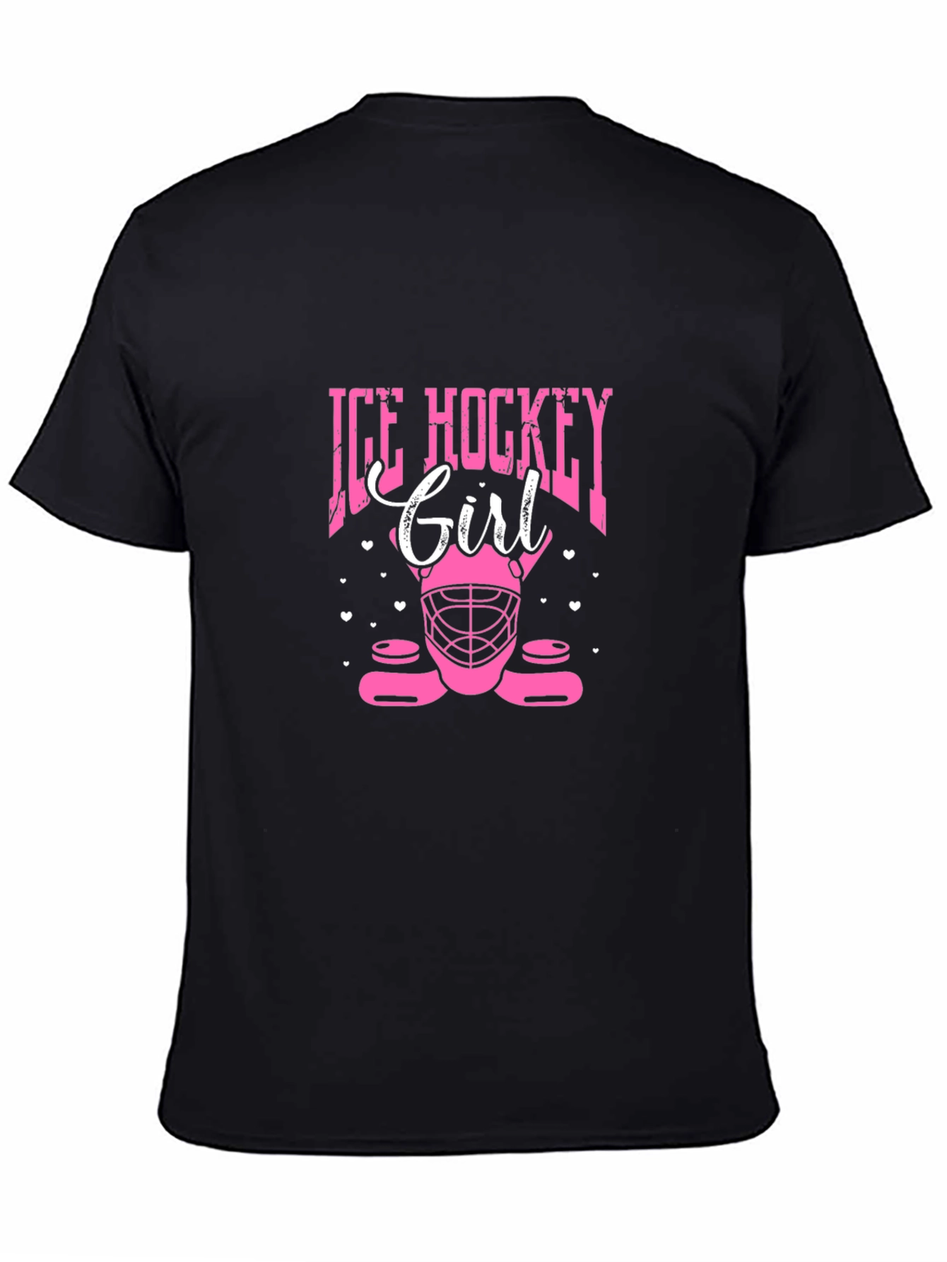 Ice Hockey Girl Black T-Shirt