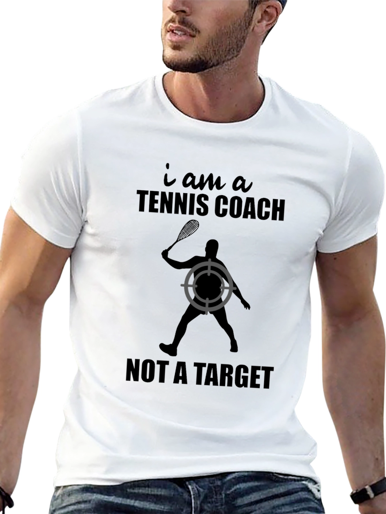 Tennis Coach Tee - Not a Target Black T-Shirt