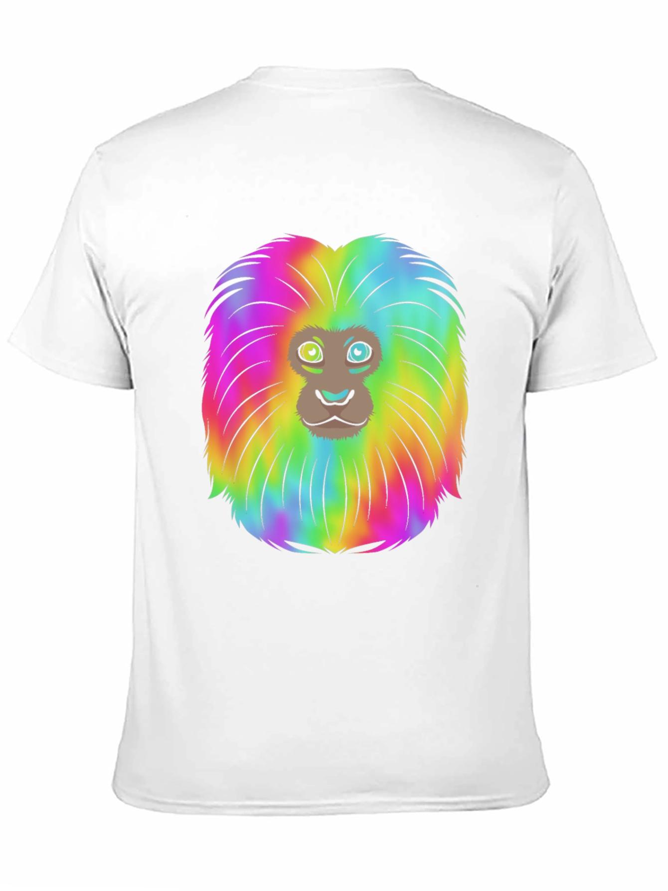 Rainbow Lion Mane Black T-Shirt