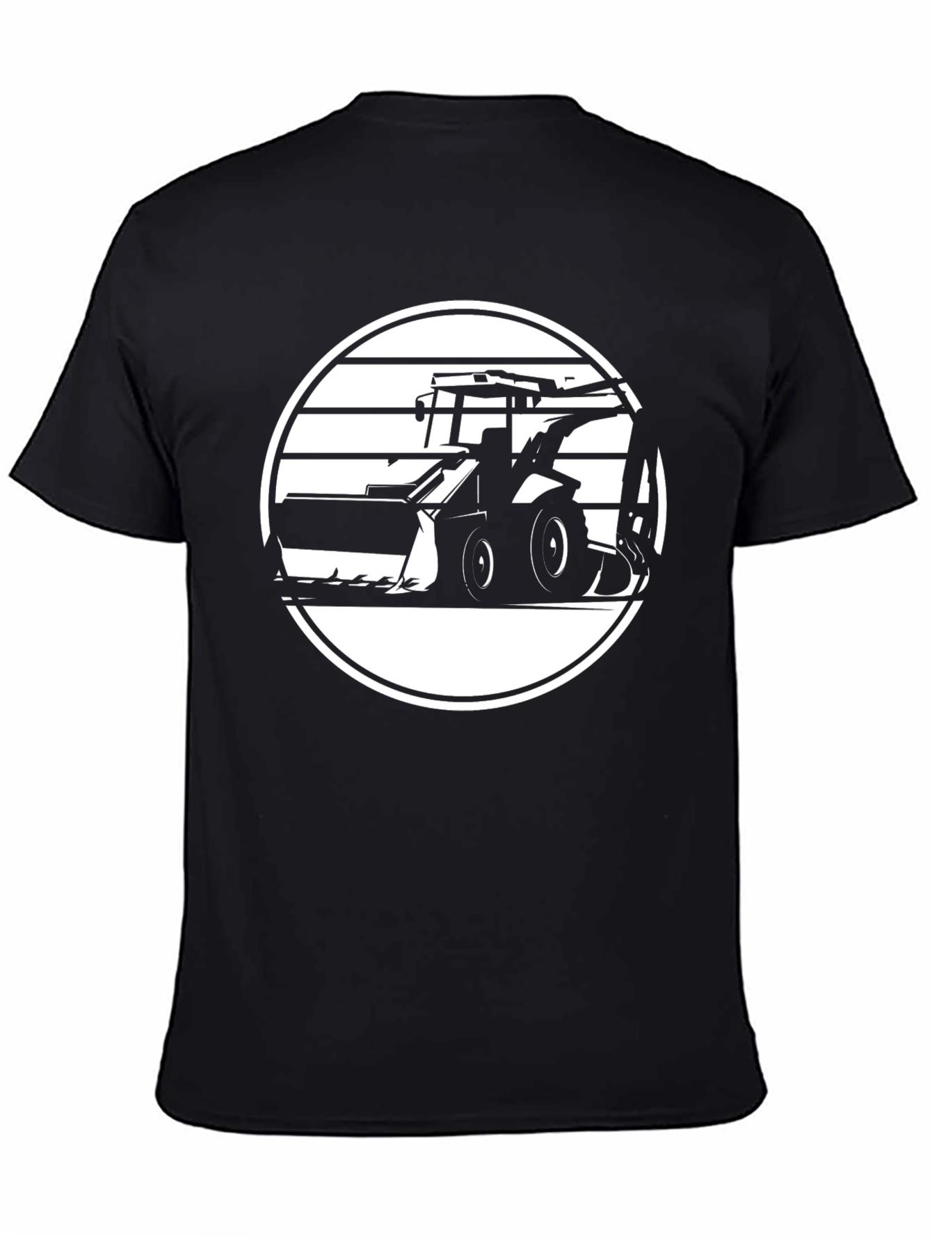 Black Construction Vehicle Graphic T-Shirt