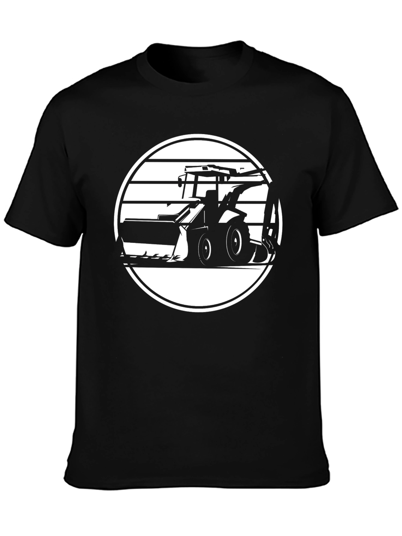 Black Construction Vehicle Graphic T-Shirt