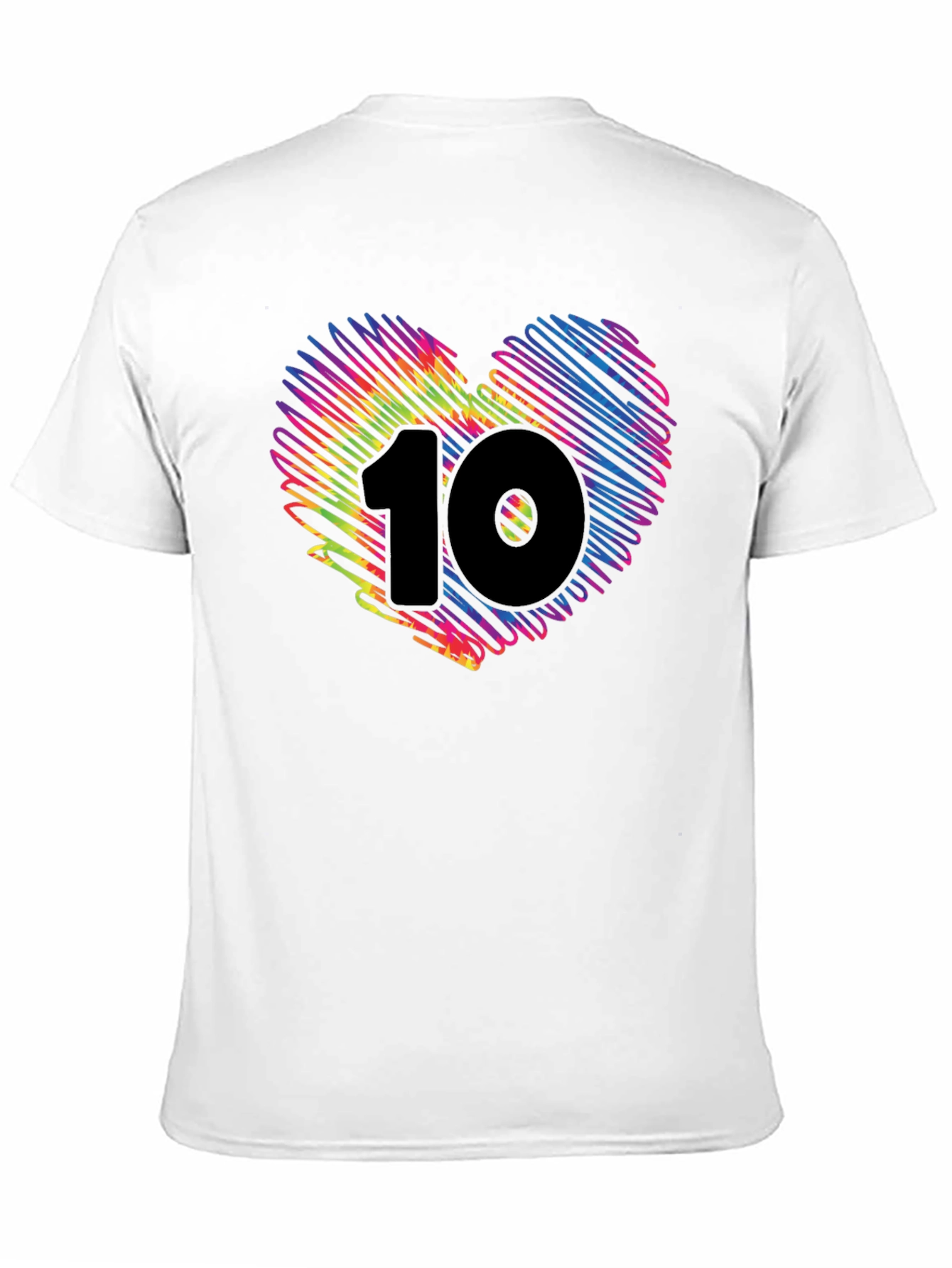 Heart 10 Graphic Tee - Black Cotton Casual Shirt