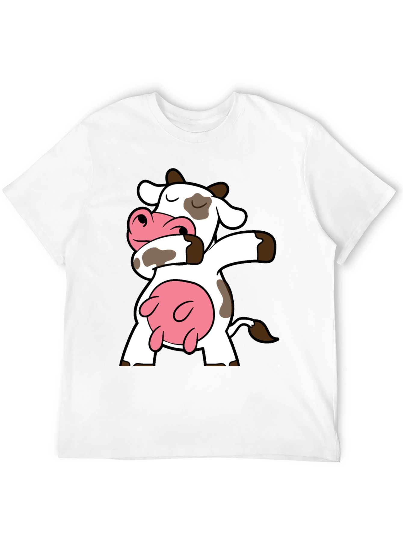 Dabbing Cow Graphic Tee - Funny Cartoon T-Shirt