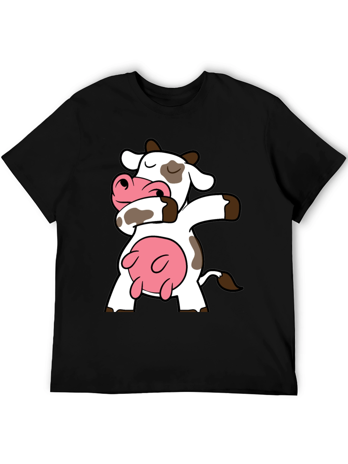 Dabbing Cow Graphic Tee - Funny Cartoon T-Shirt