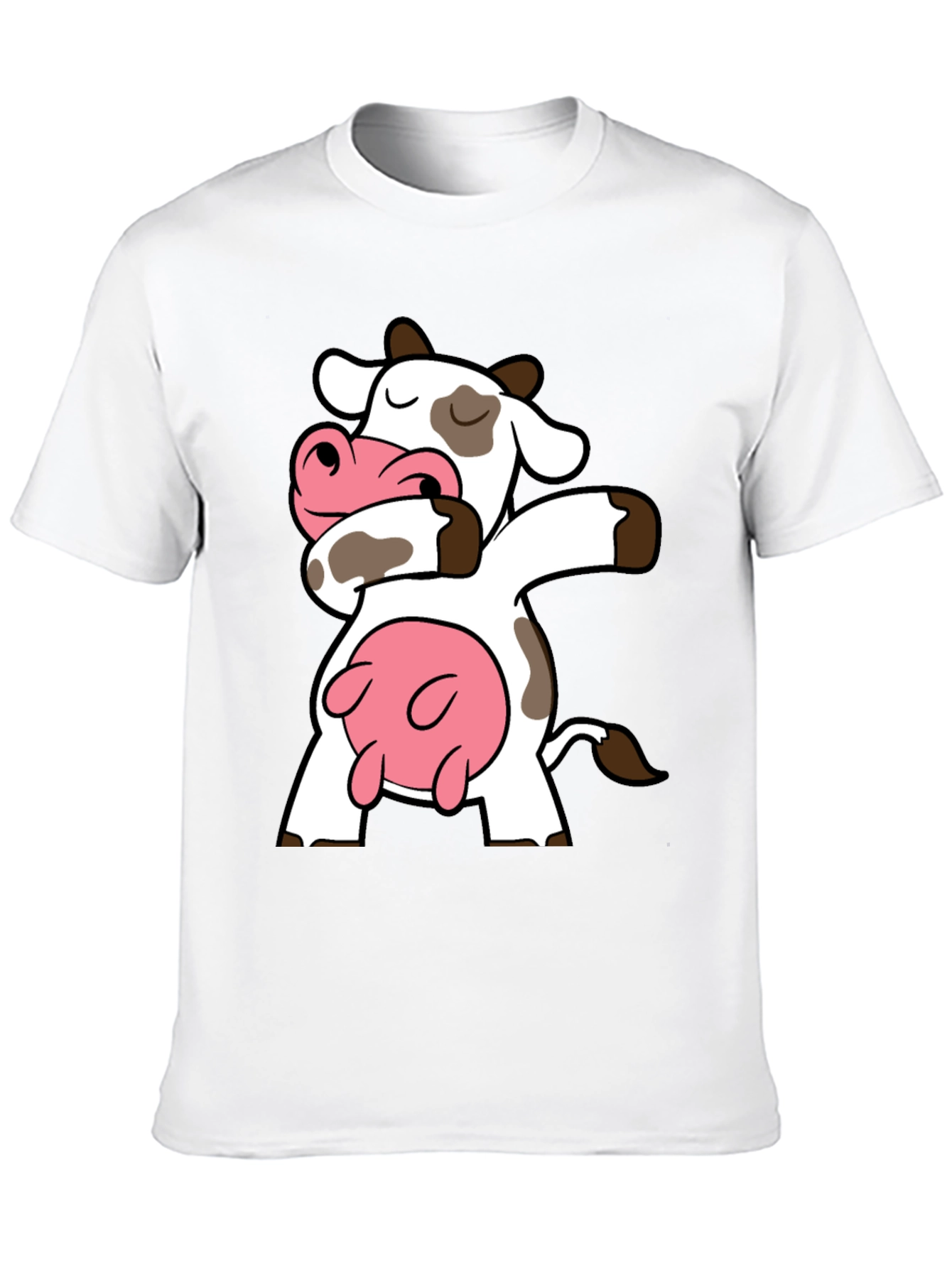 Dabbing Cow Graphic Tee - Funny Cartoon T-Shirt