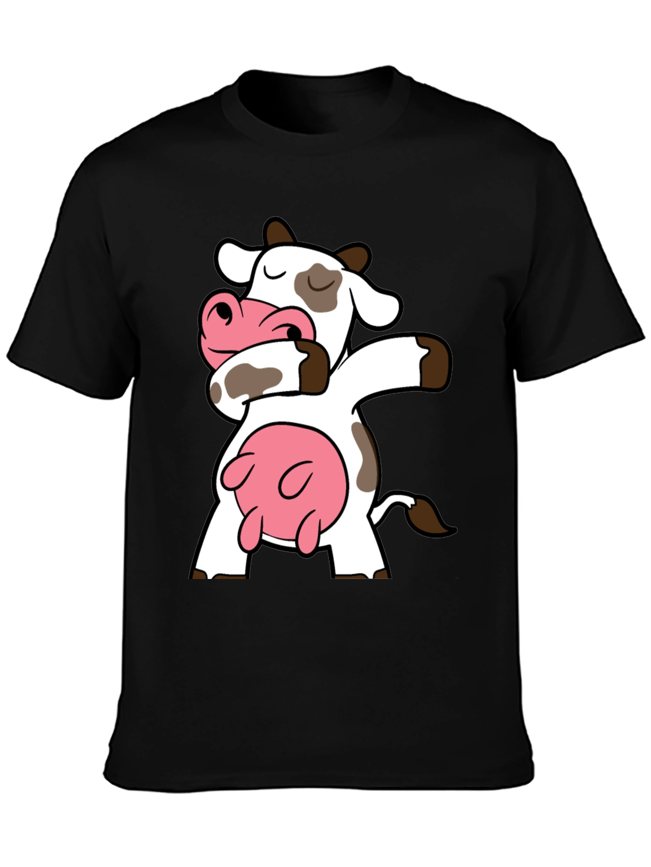 Dabbing Cow Graphic Tee - Funny Cartoon T-Shirt