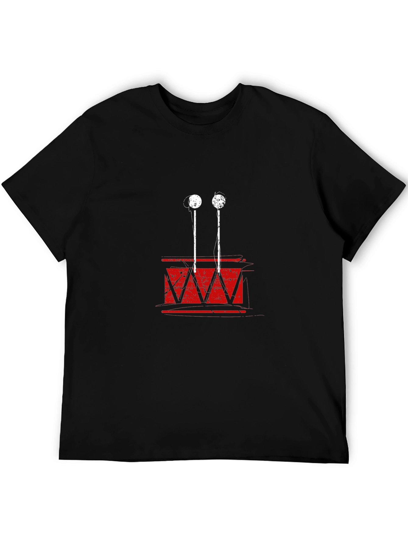 Distressed Drum Graphic Tee - Black