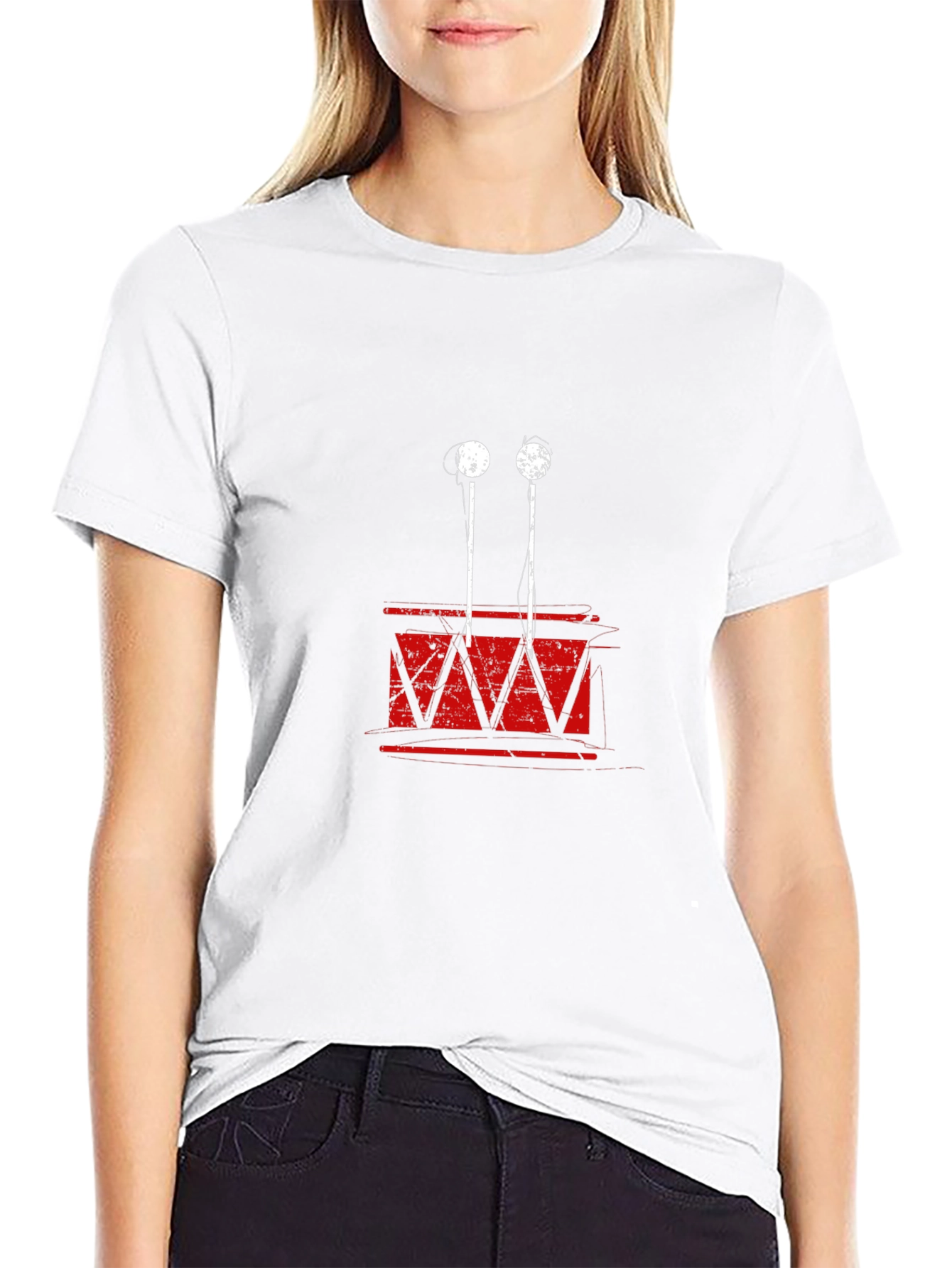 Distressed Drum Graphic Tee - Black