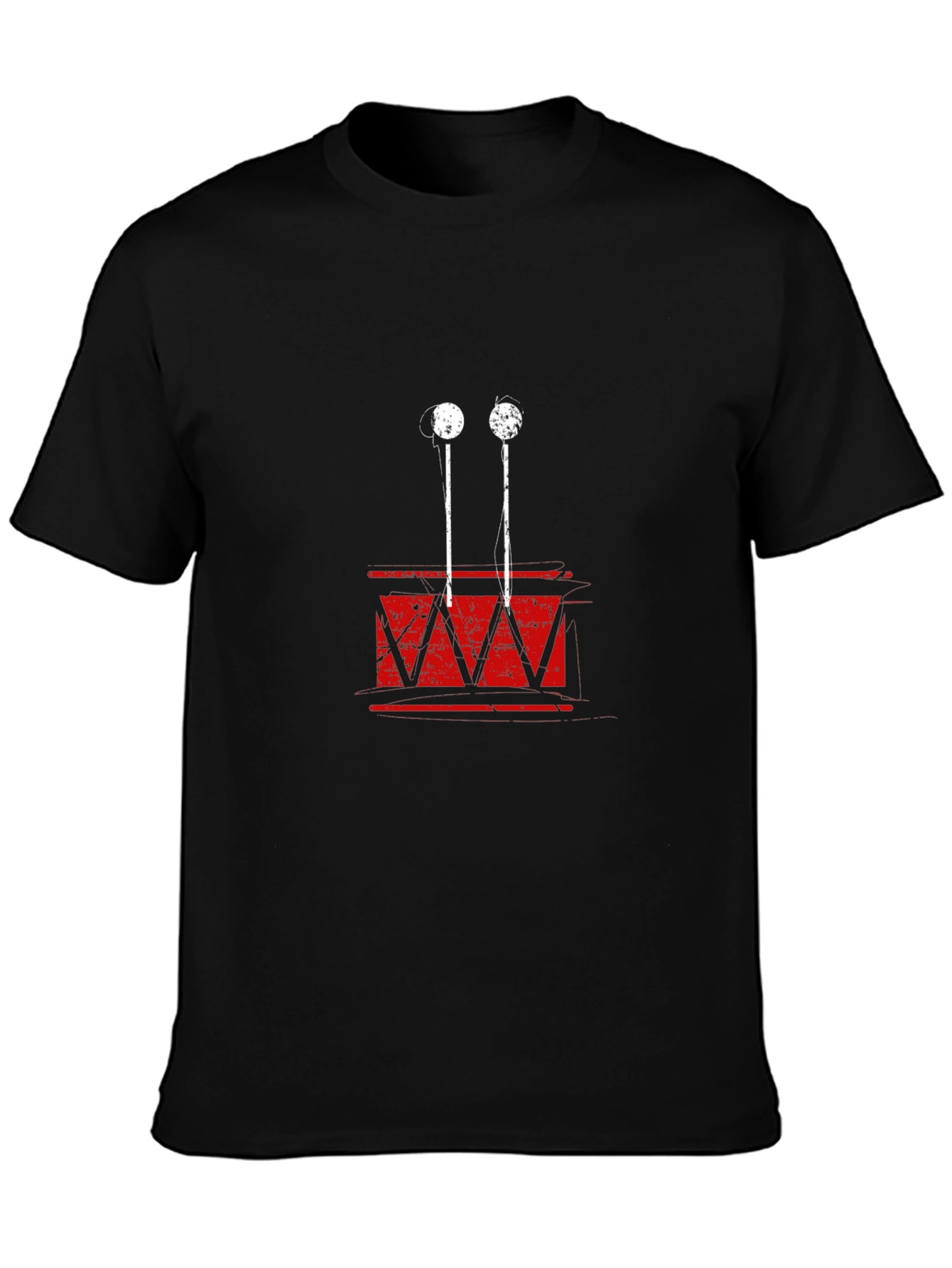 Distressed Drum Graphic Tee - Black