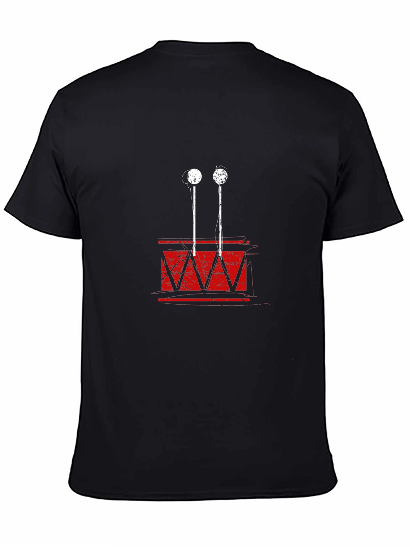 Distressed Drum Graphic Tee - Black