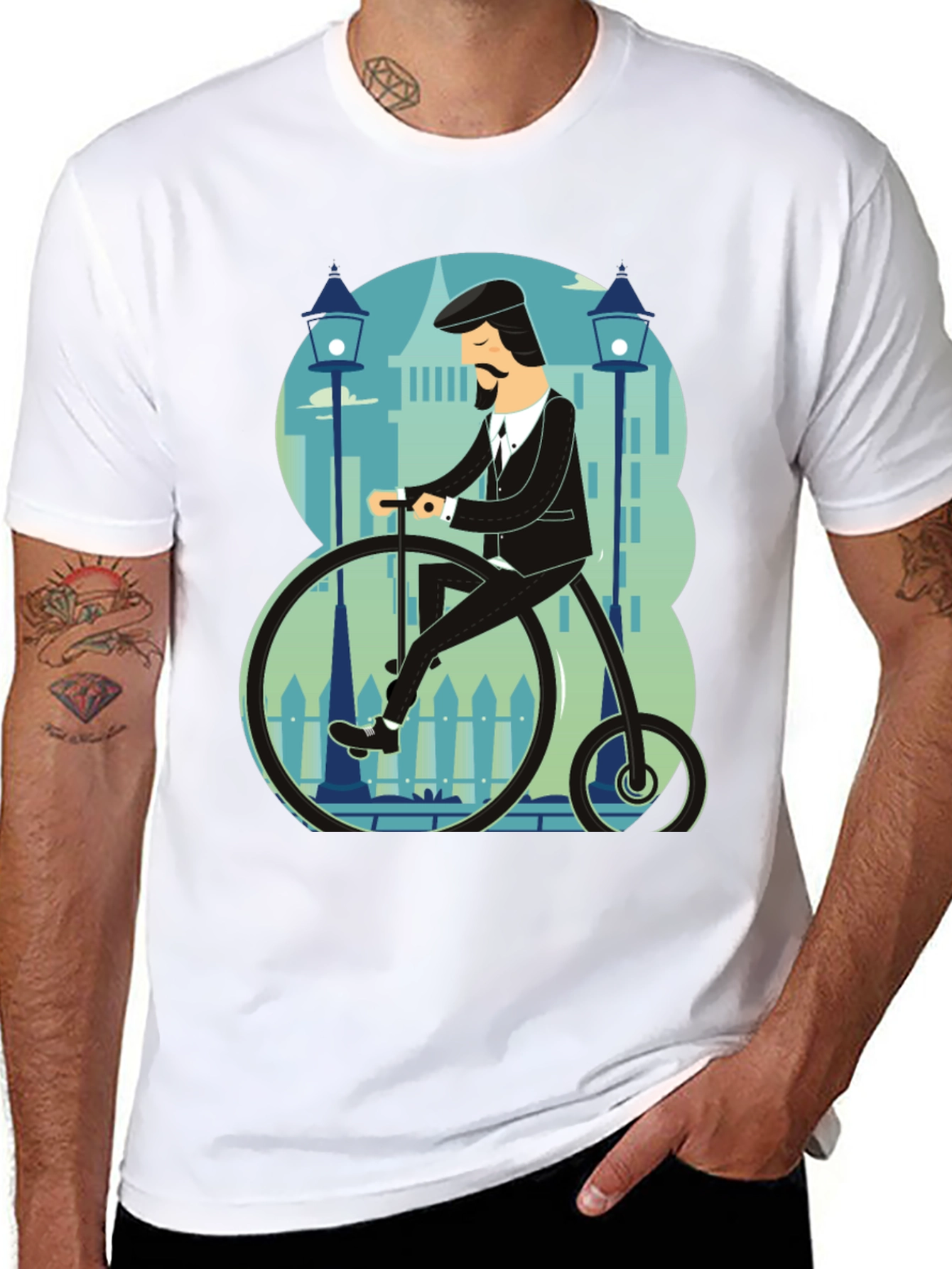 Penny Farthing T-Shirt - Stylish Retro Bicycle Design
