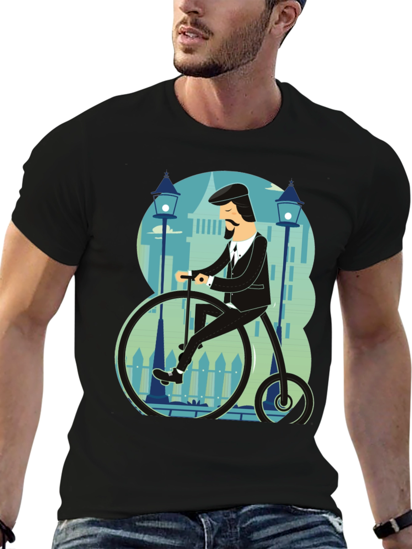 Penny Farthing T-Shirt - Stylish Retro Bicycle Design