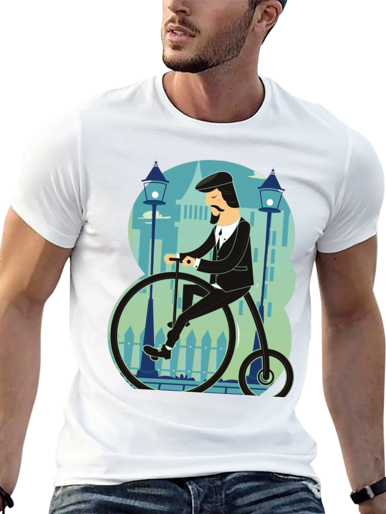 Penny Farthing T-Shirt - Stylish Retro Bicycle Design