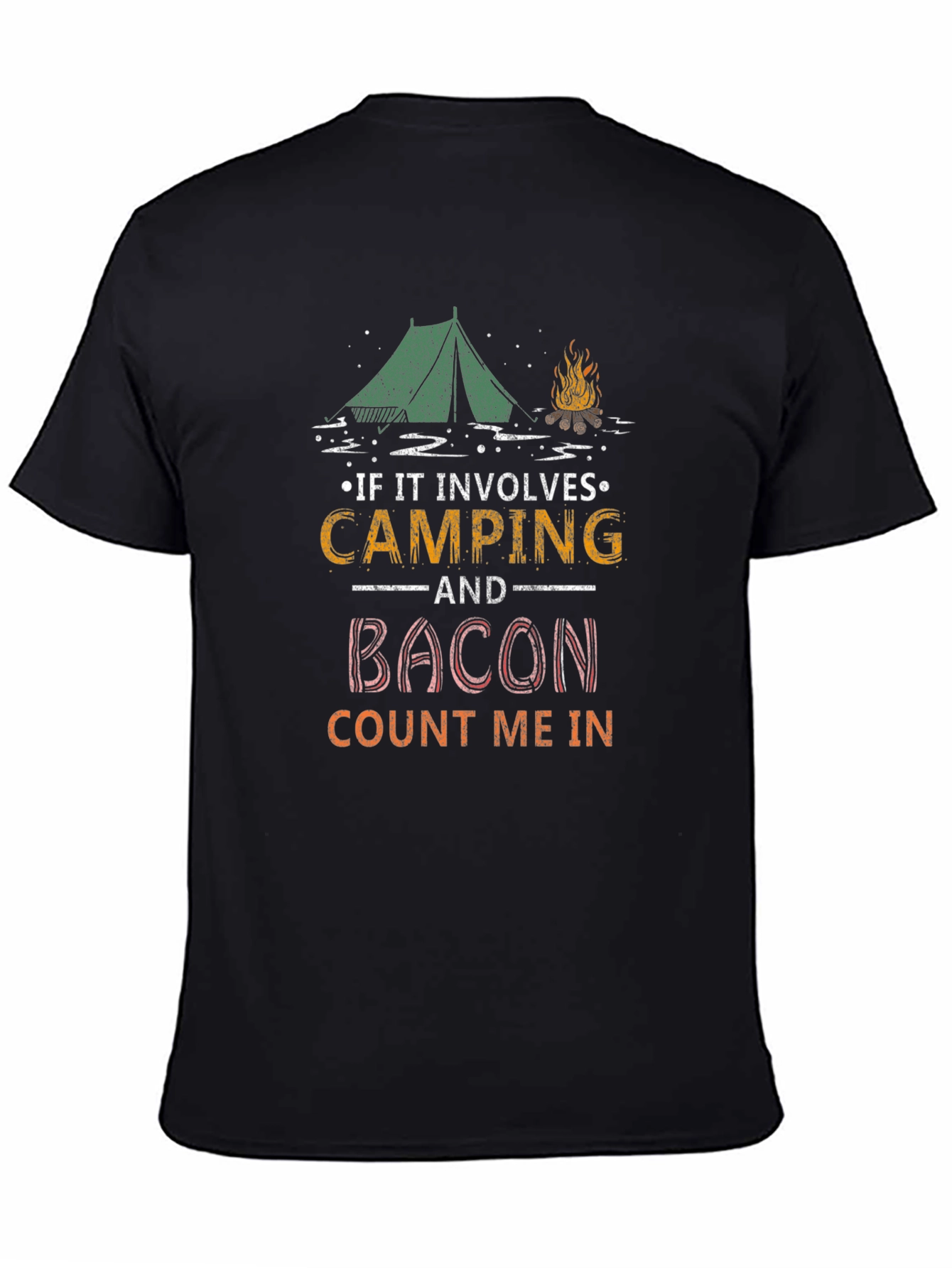 Camping and Bacon Graphic T-Shirt