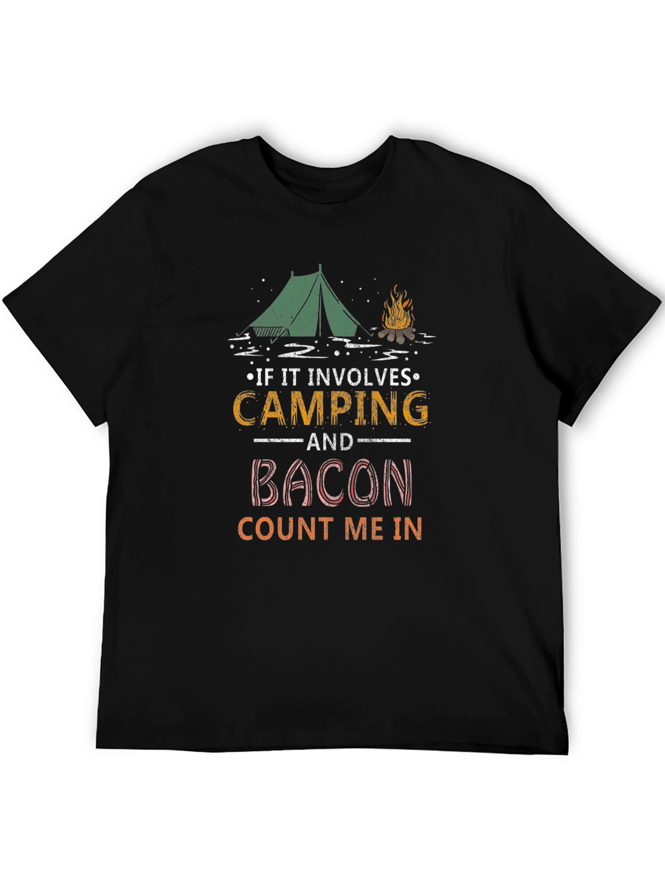 Camping and Bacon Graphic T-Shirt