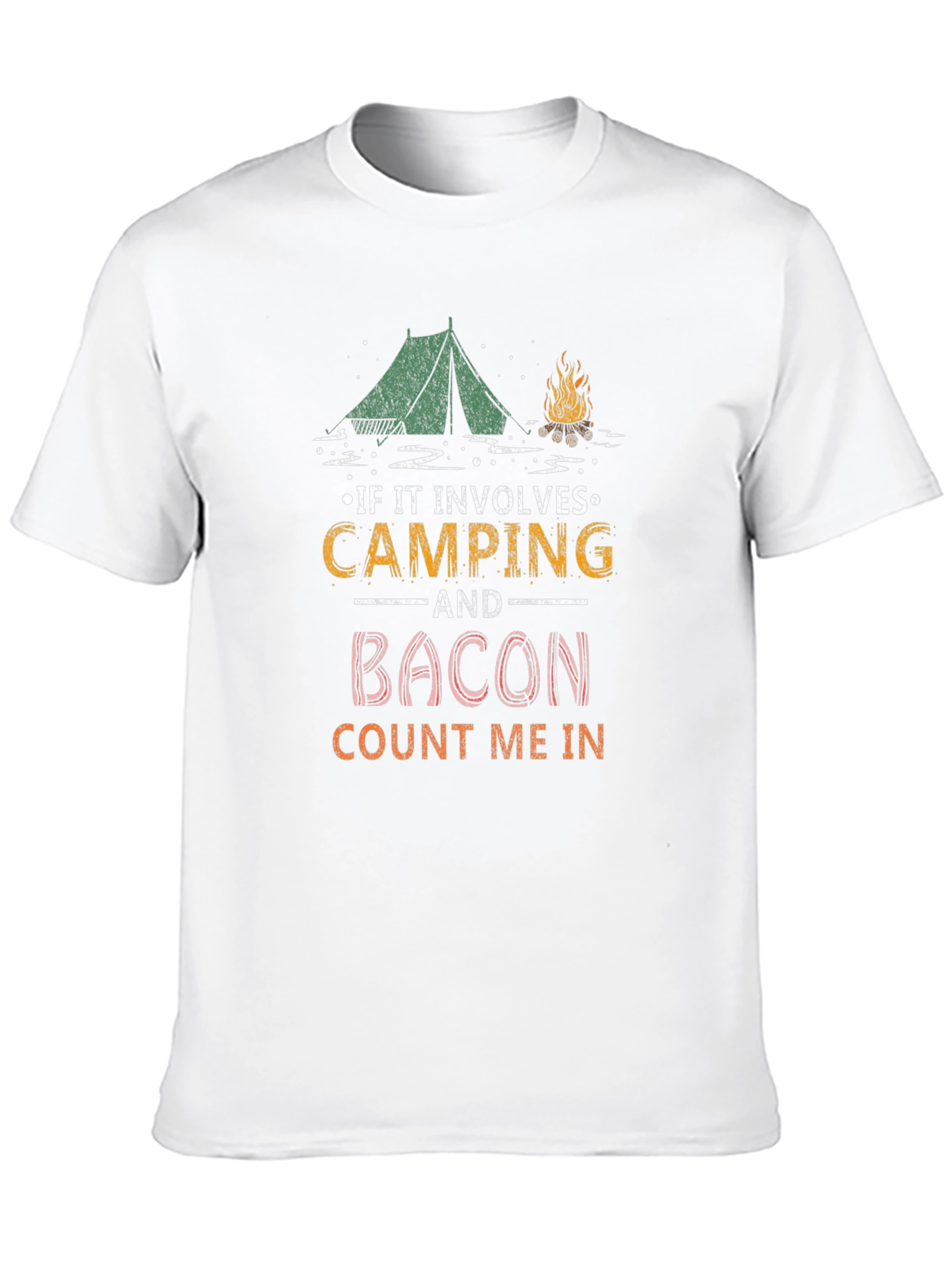 Camping and Bacon Graphic T-Shirt
