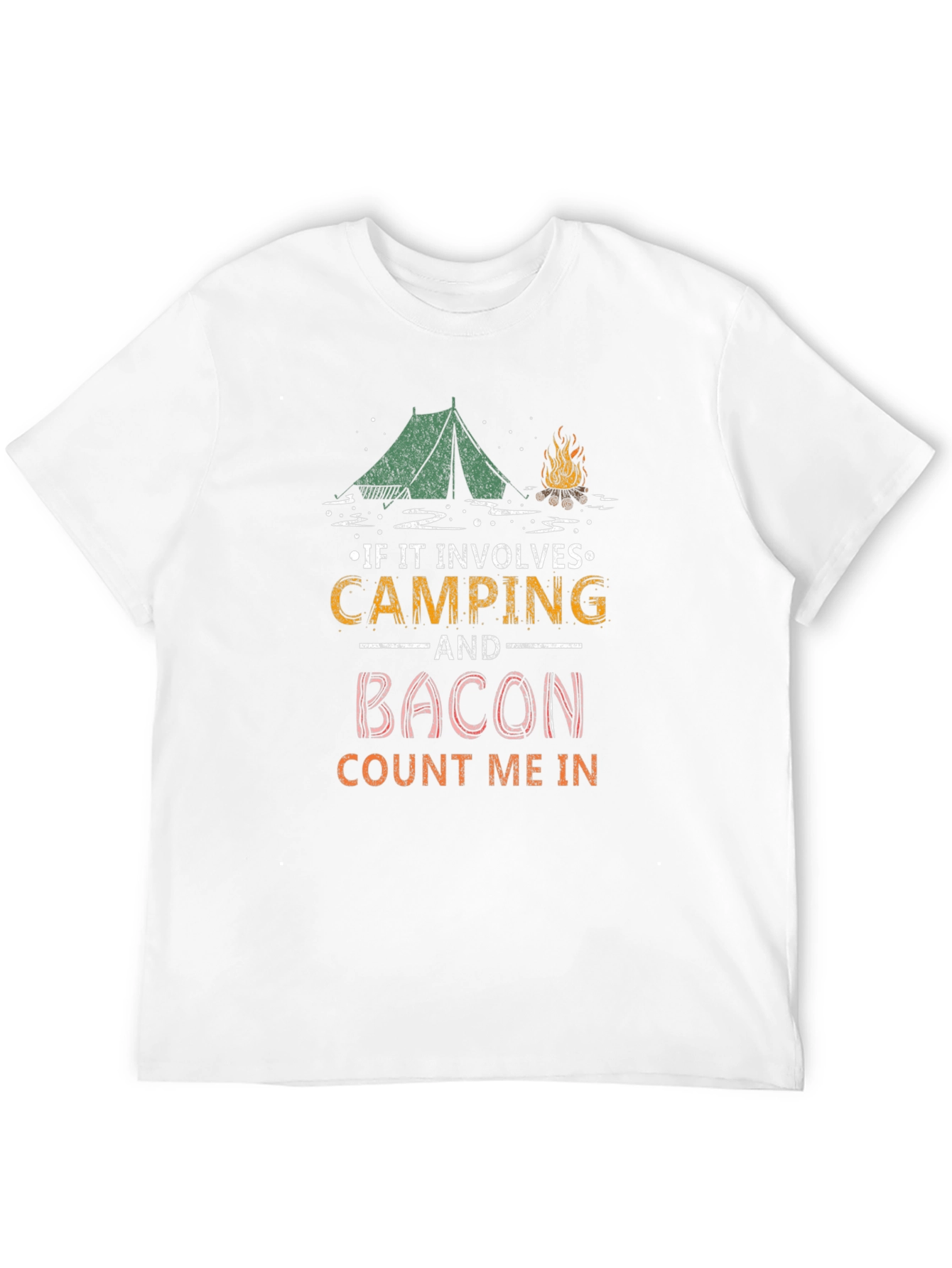 Camping and Bacon Graphic T-Shirt