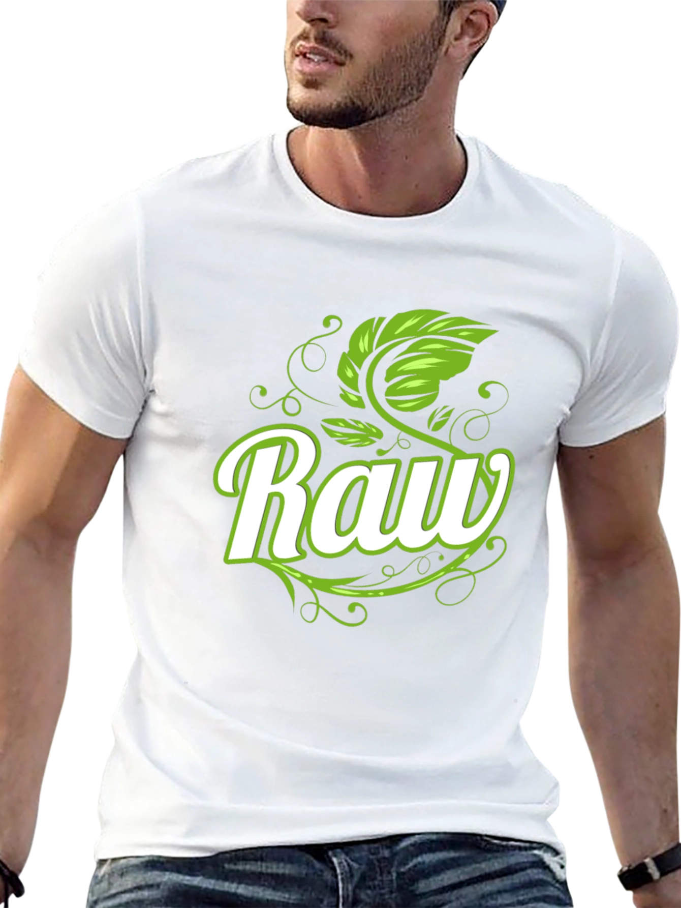 Raw Graphic Print Black T-Shirt