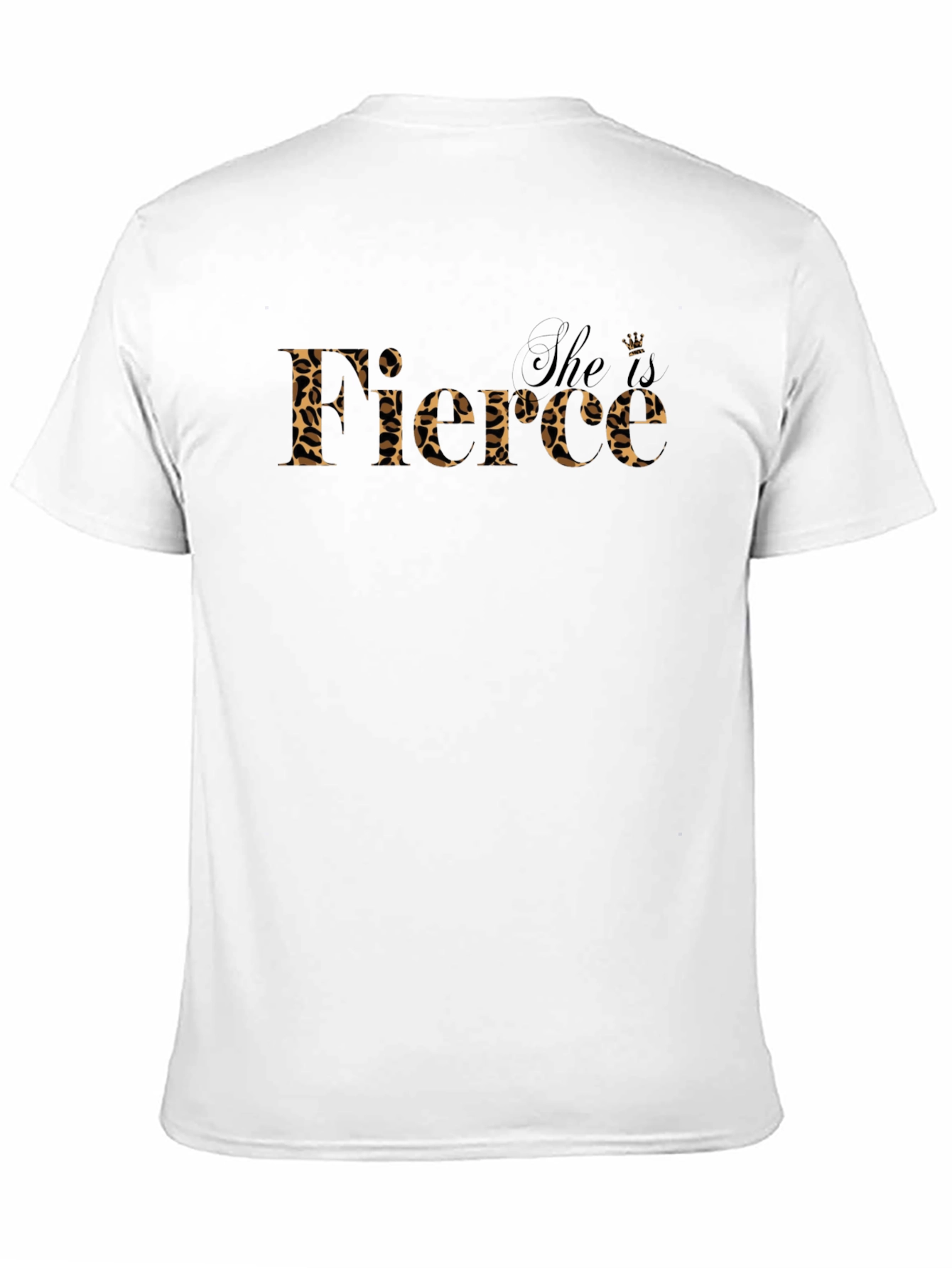 She is Fierce Leopard Print Graphic Tee - Black
