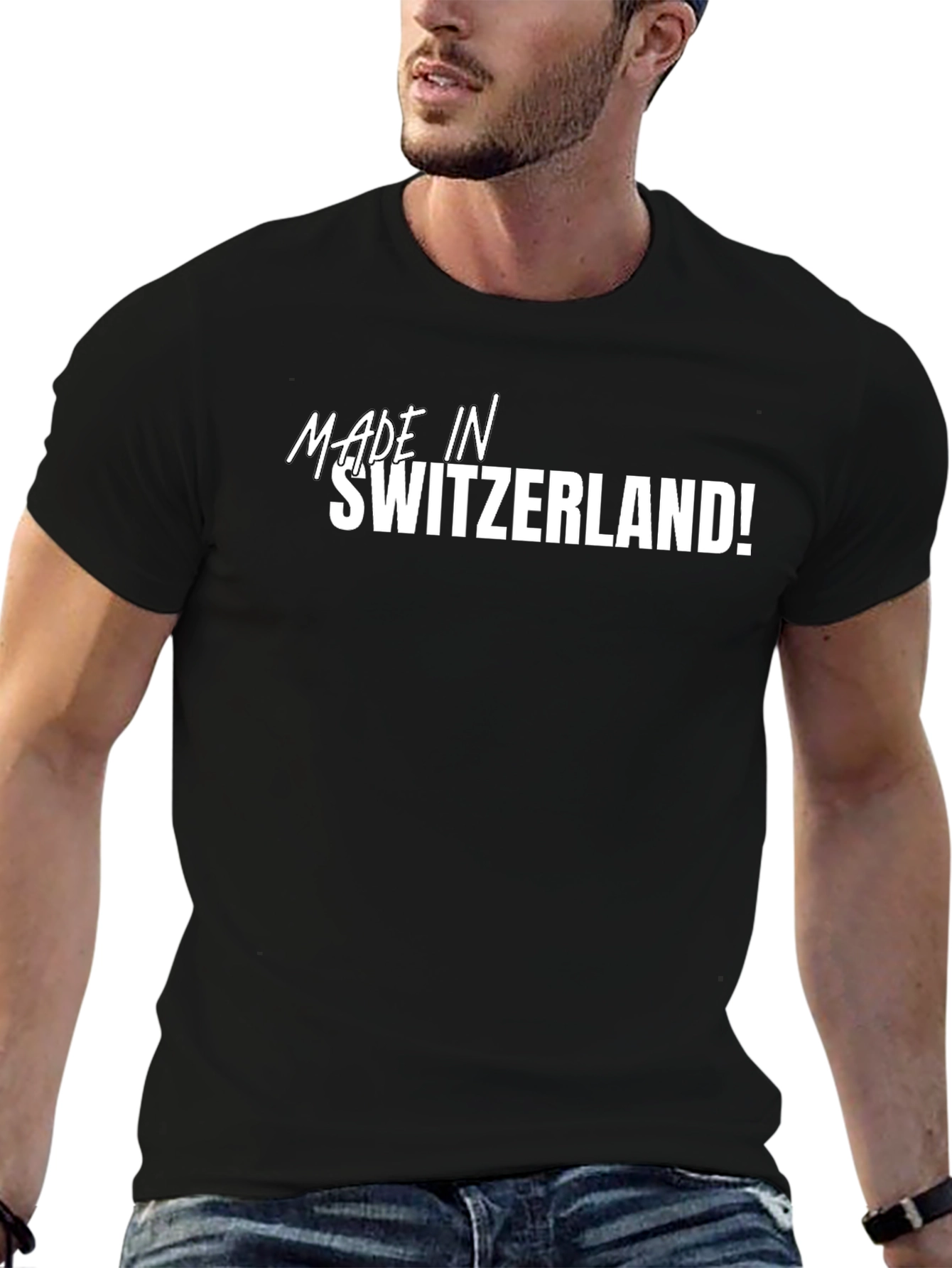 Made in Switzerland! Black T-Shirt
