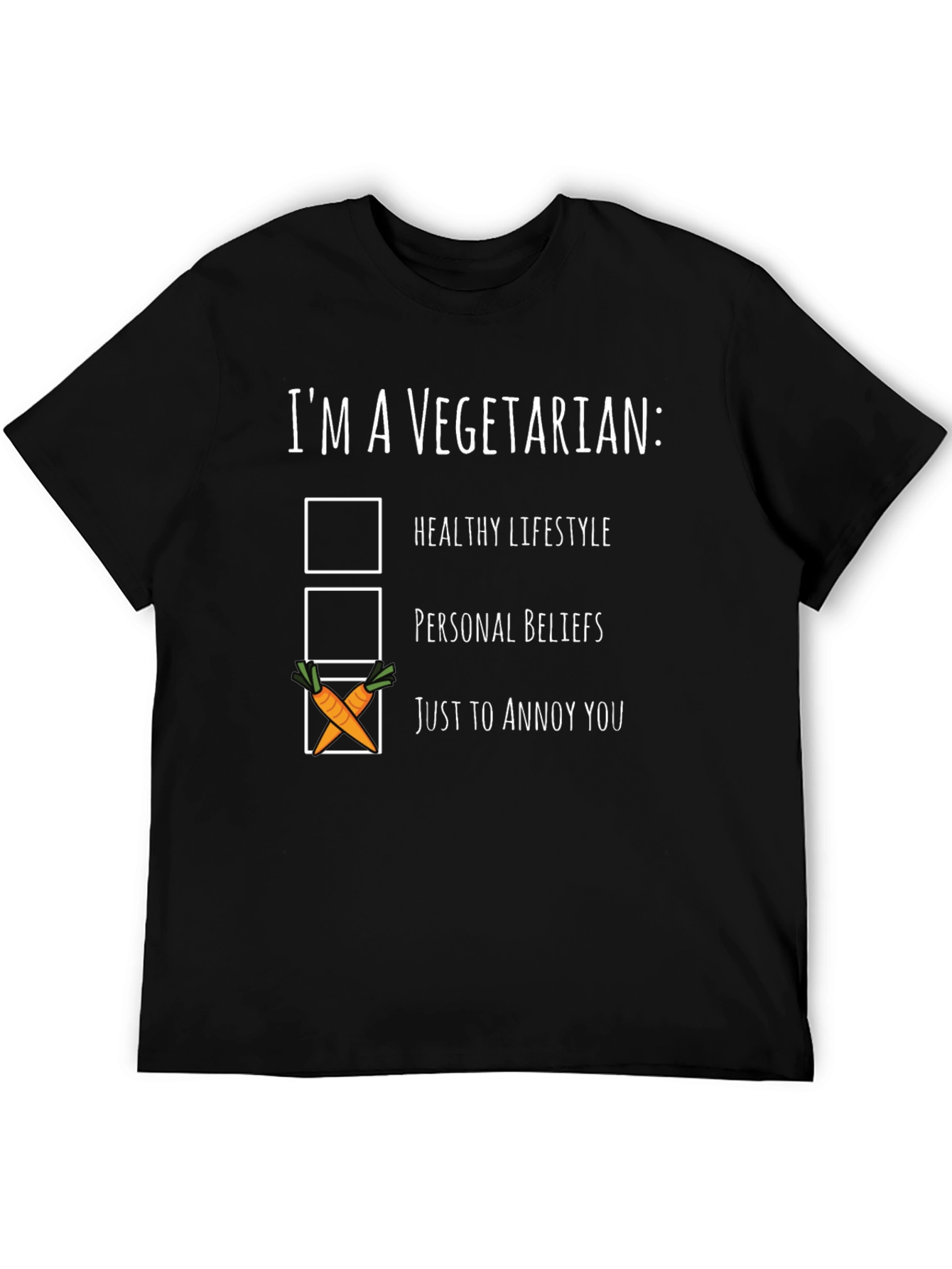 Funny Vegetarian T-Shirt - Annoy You Carrot Checkbox