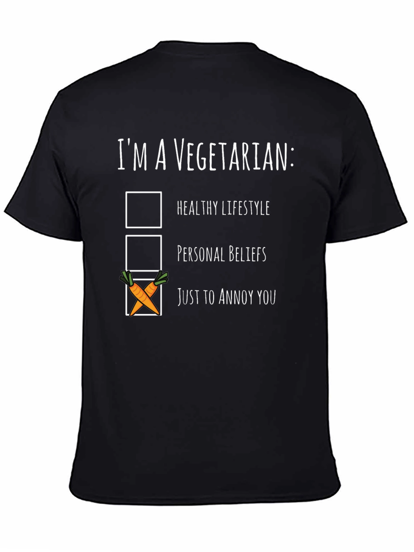 Funny Vegetarian T-Shirt - Annoy You Carrot Checkbox