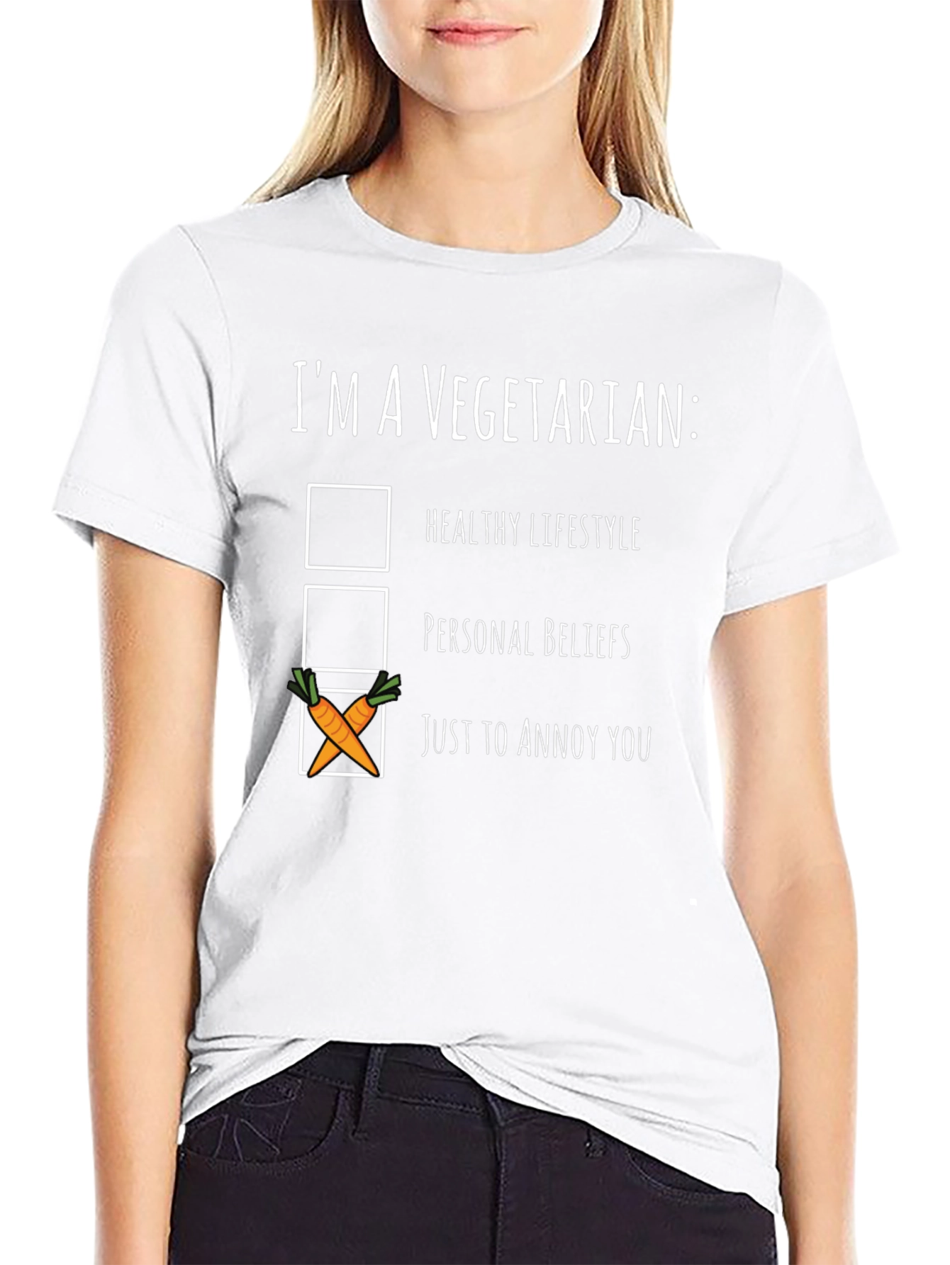 Funny Vegetarian T-Shirt - Annoy You Carrot Checkbox