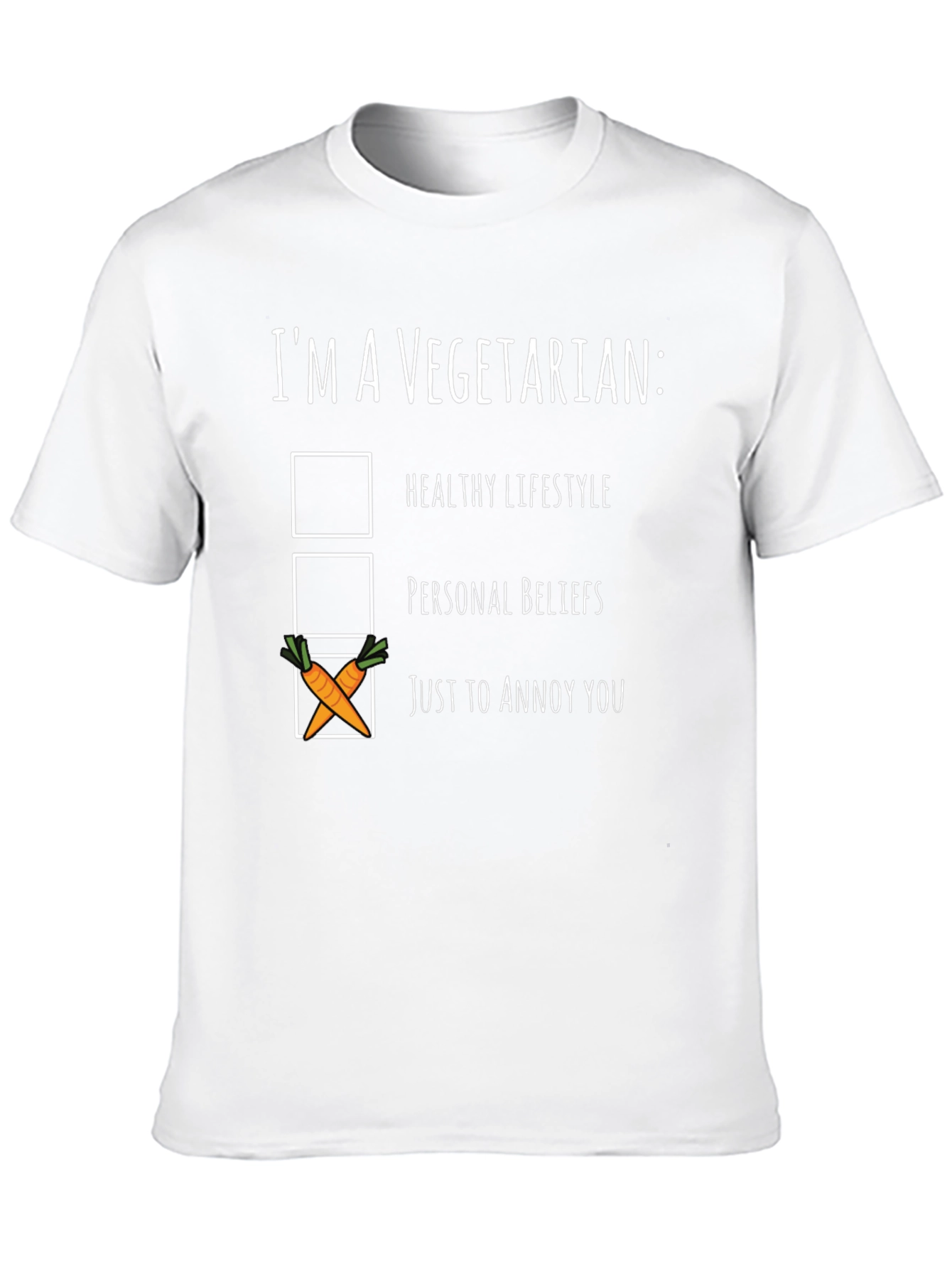 Funny Vegetarian T-Shirt - Annoy You Carrot Checkbox
