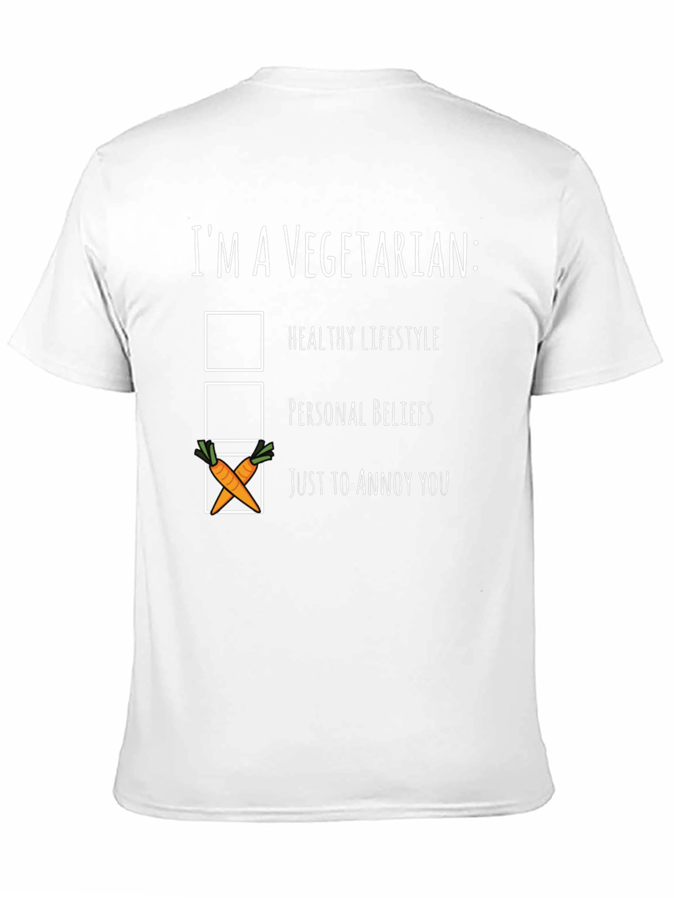 Funny Vegetarian T-Shirt - Annoy You Carrot Checkbox