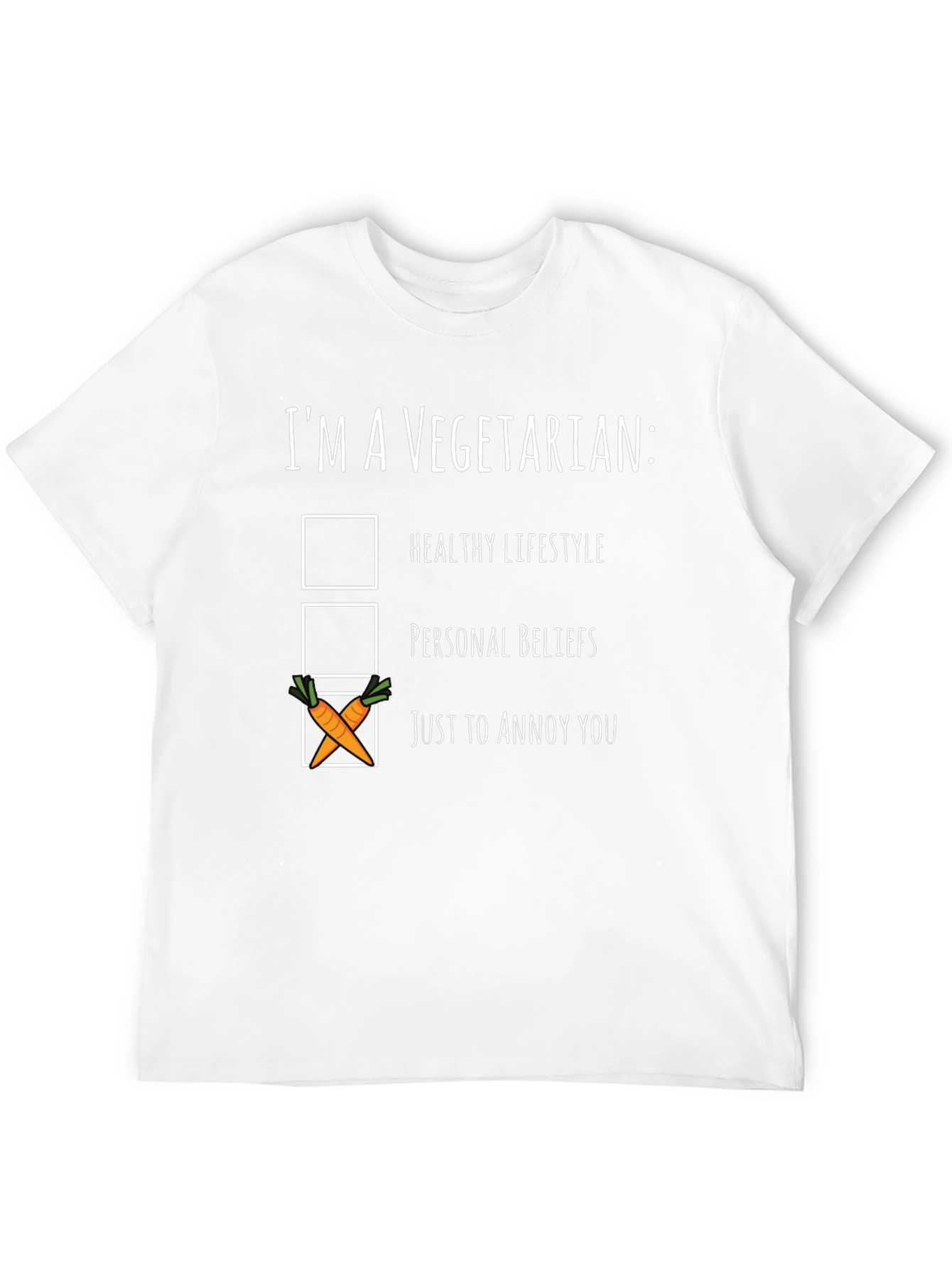 Funny Vegetarian T-Shirt - Annoy You Carrot Checkbox