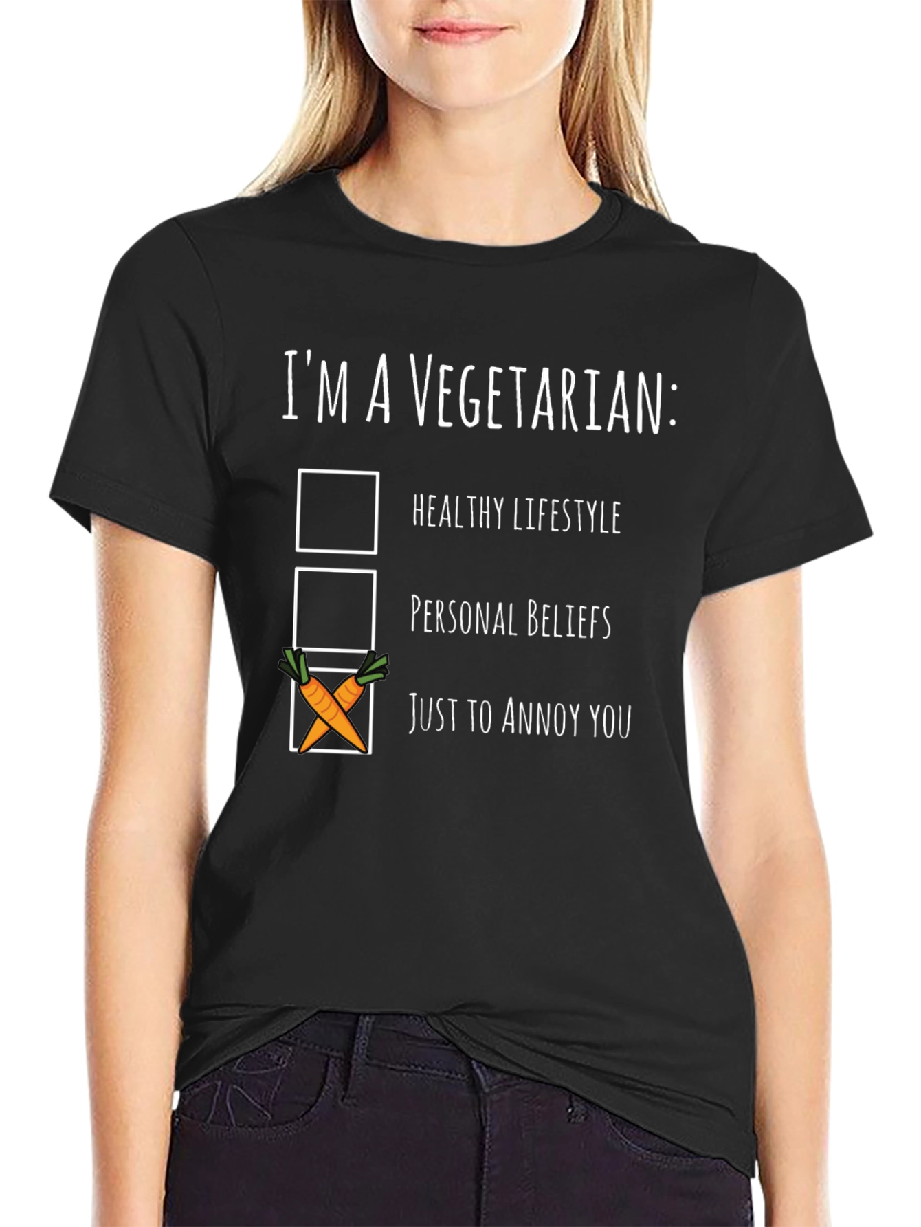 Funny Vegetarian T-Shirt - Annoy You Carrot Checkbox