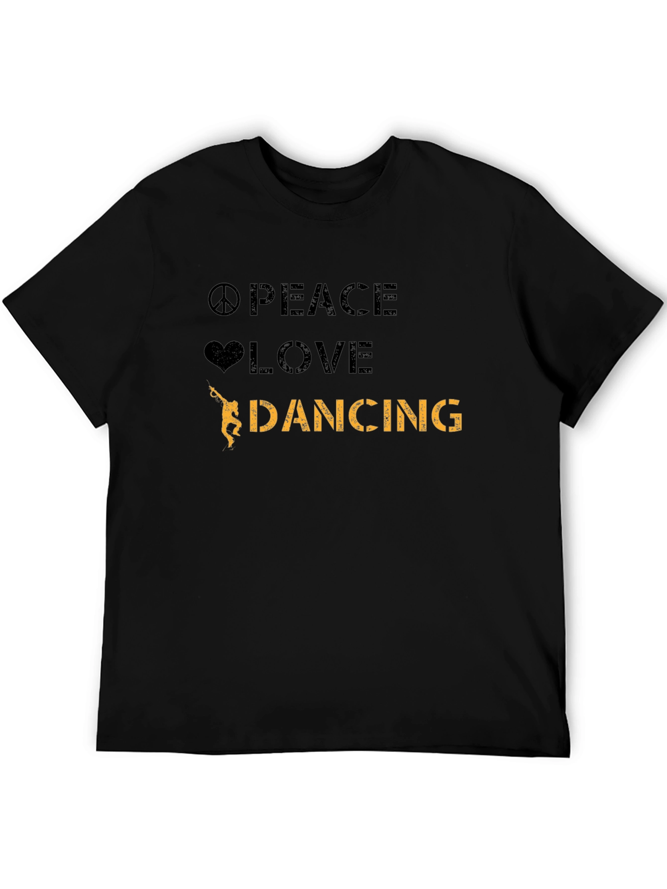 Peace Love Dancing Black T-Shirt